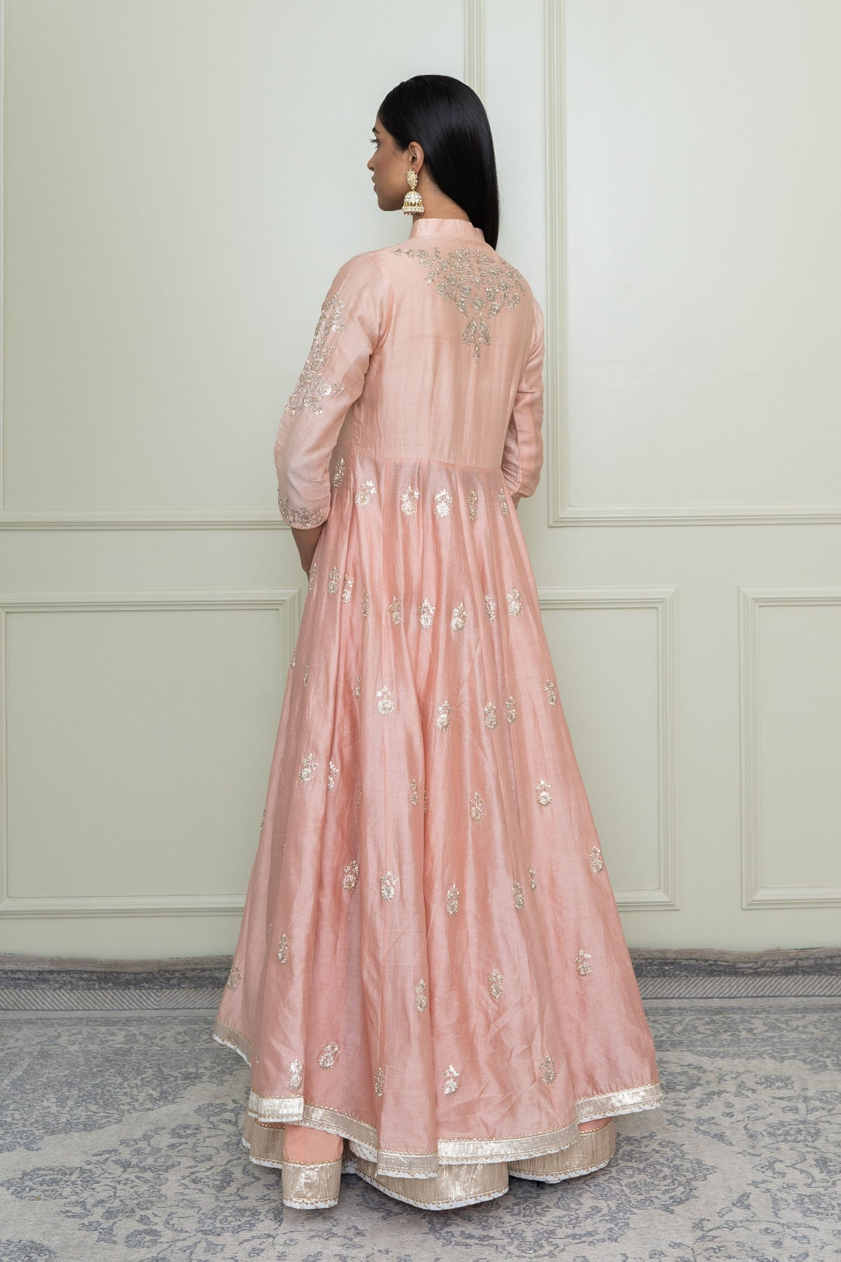 Pearl pink- taveshi anarkali set