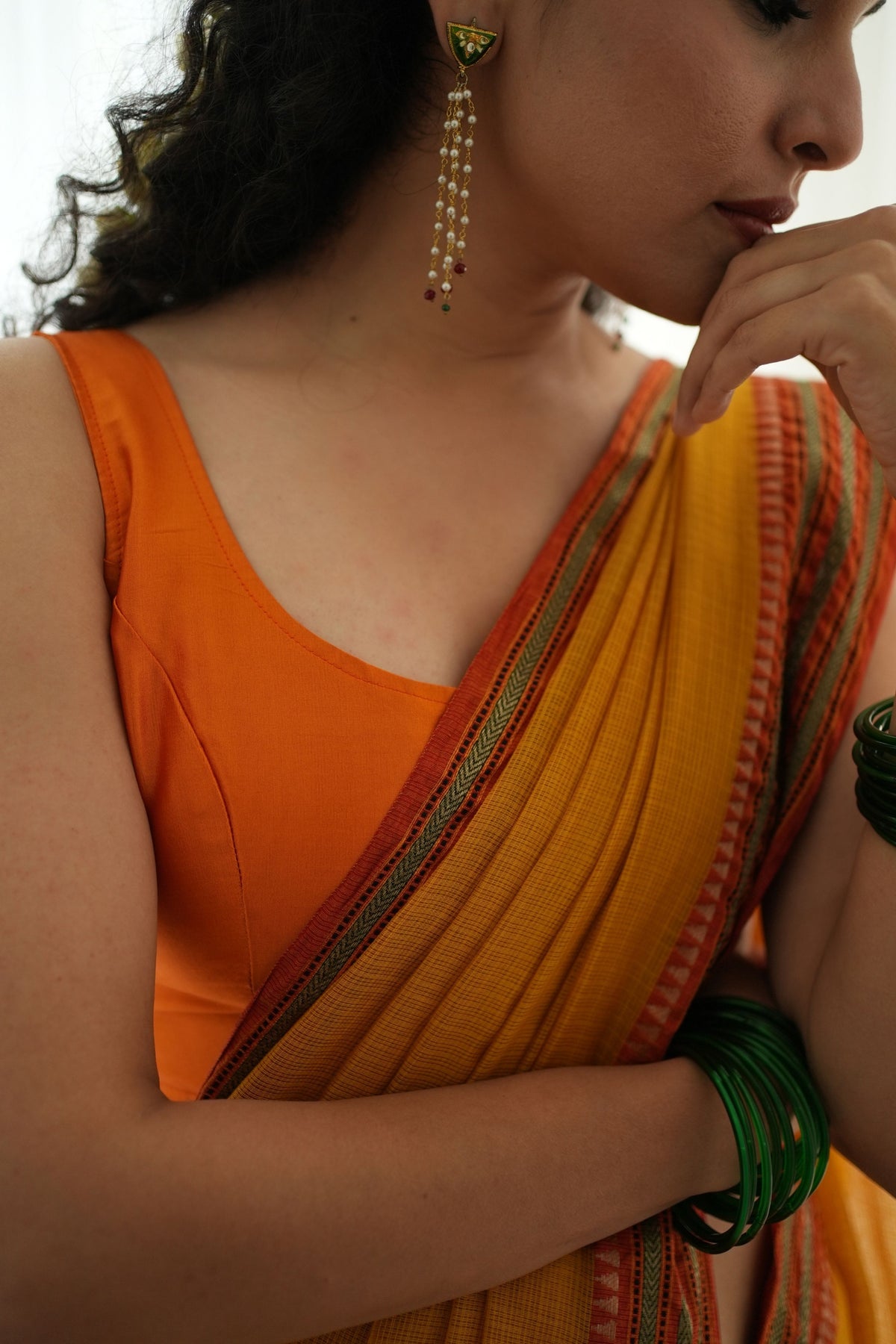 Pratima Cotton Grace Yellow Saree