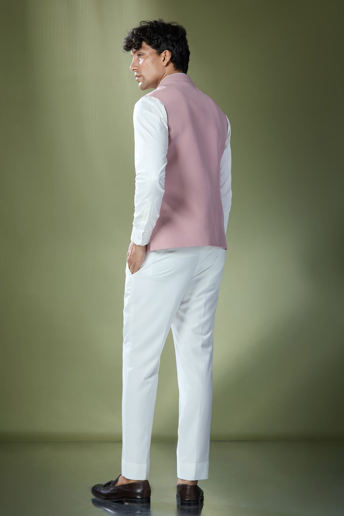 Dusty Pink Nehru Jacket Set