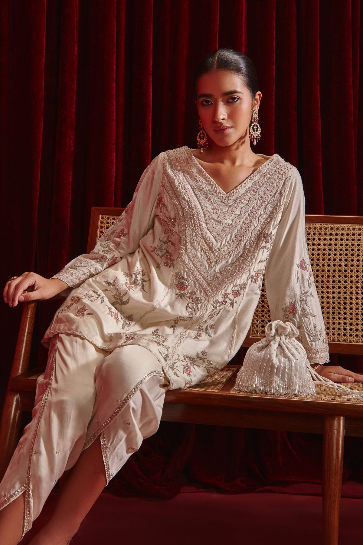 Ivory Kavya Dhoti Set