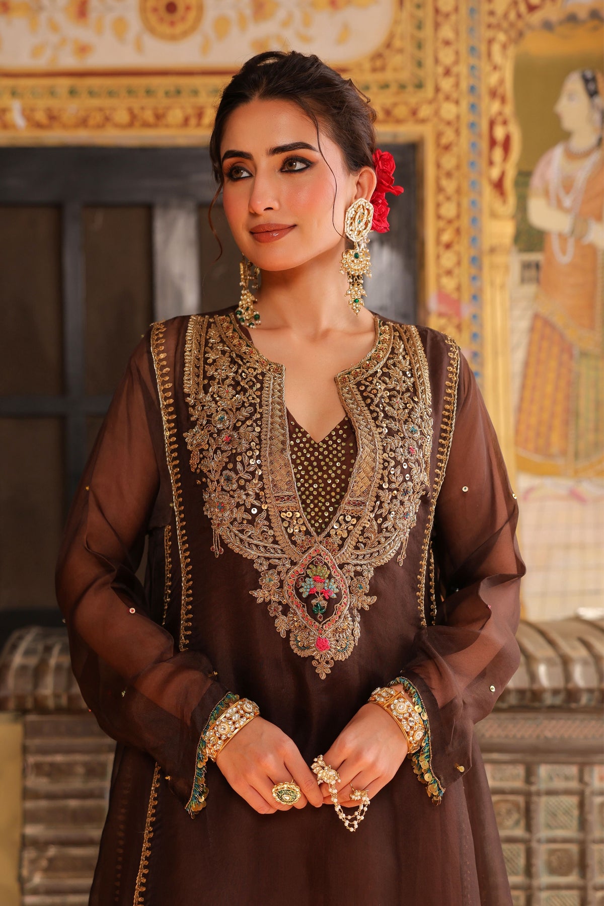 Ahista Brown Kurta Set