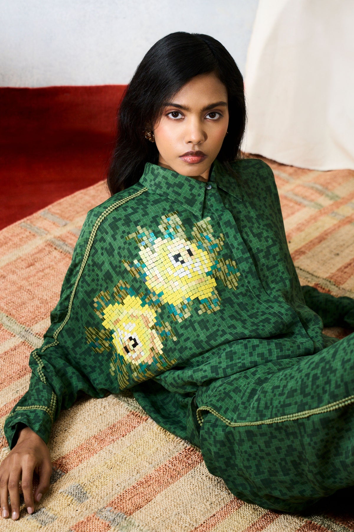 Elba Kimono Shirt Green