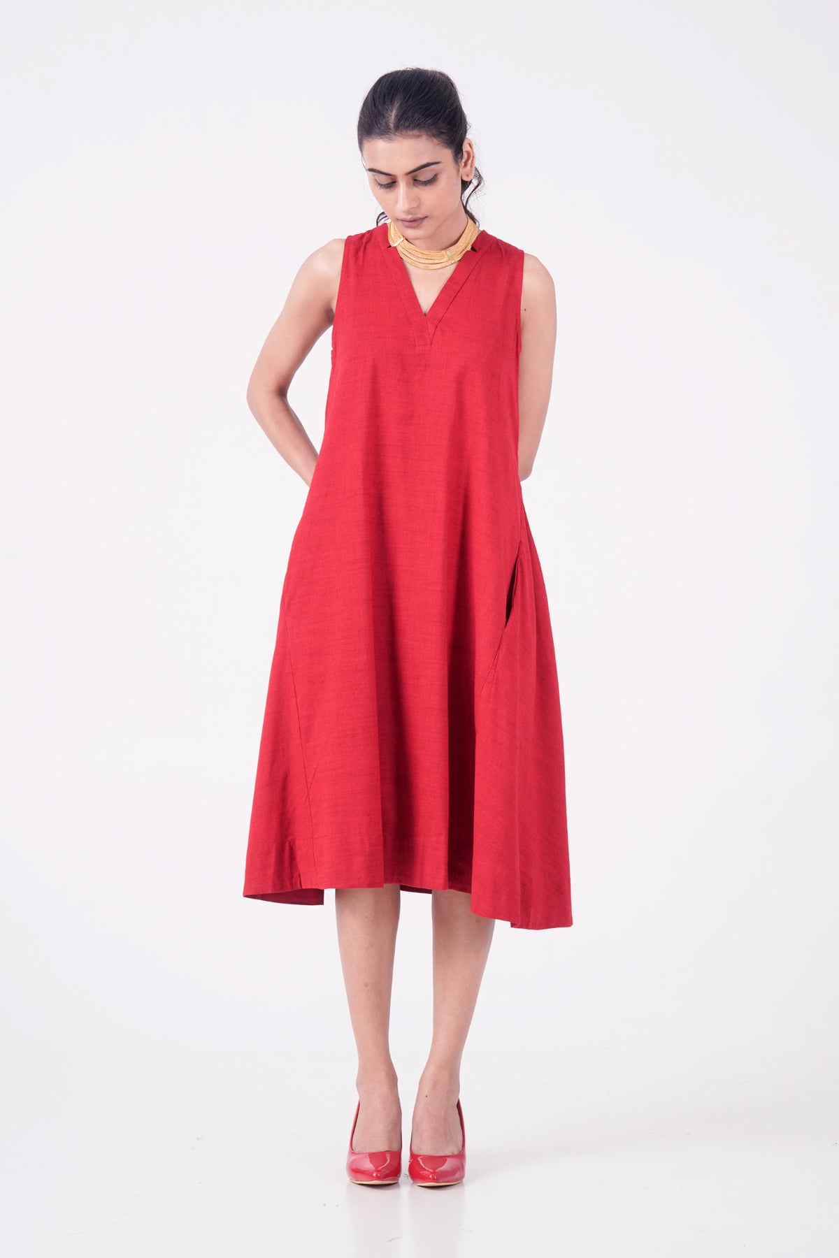 Twist Red Dress
