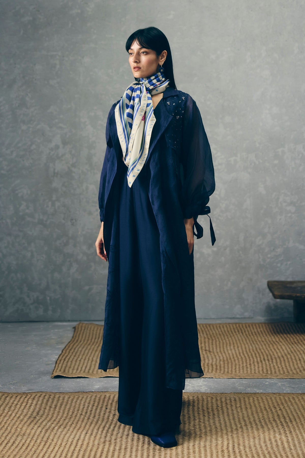 Nami Navy Blue Jacket Set