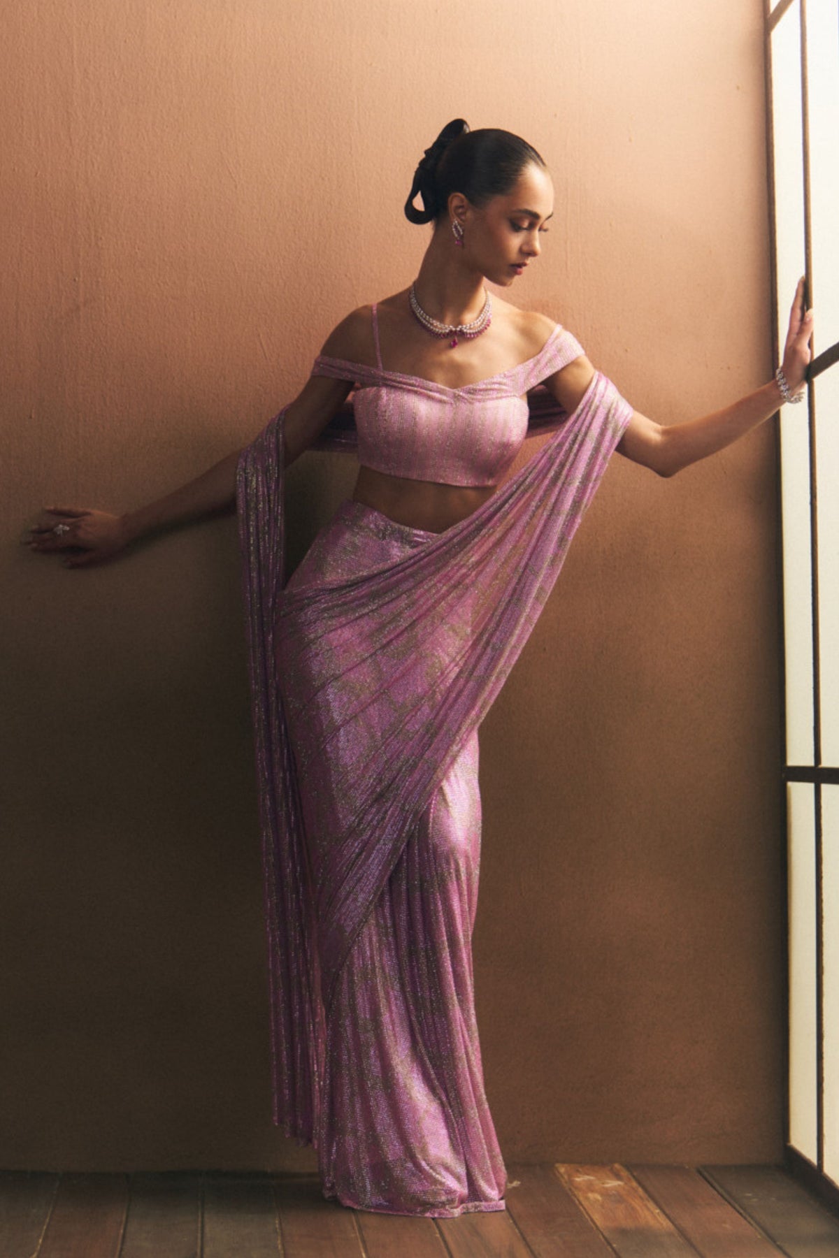 Marigold Drape Saree Set