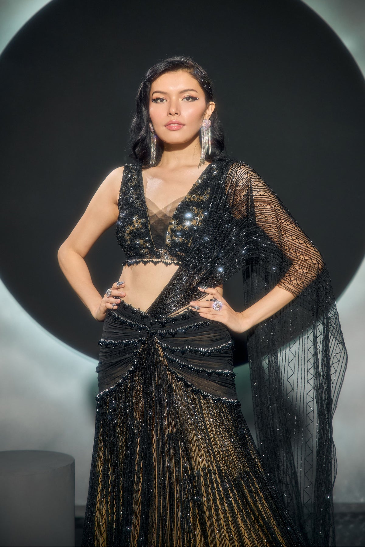 Lunaira Draped Saree Set