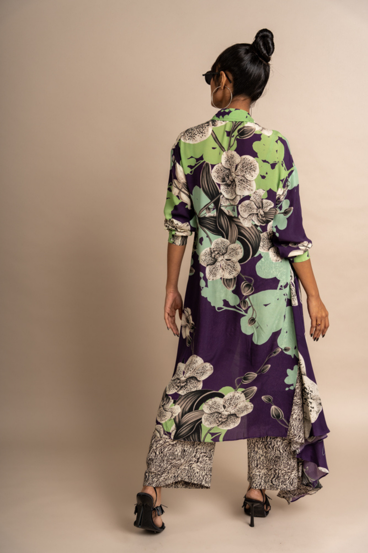 Aubergine Print Shirt With Pant