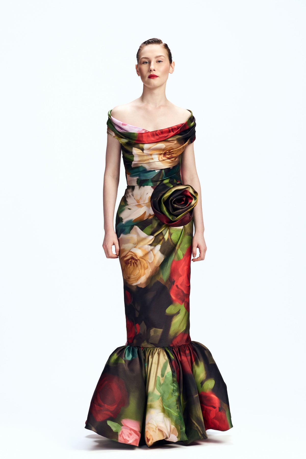 Off Shoulder Draped Gown