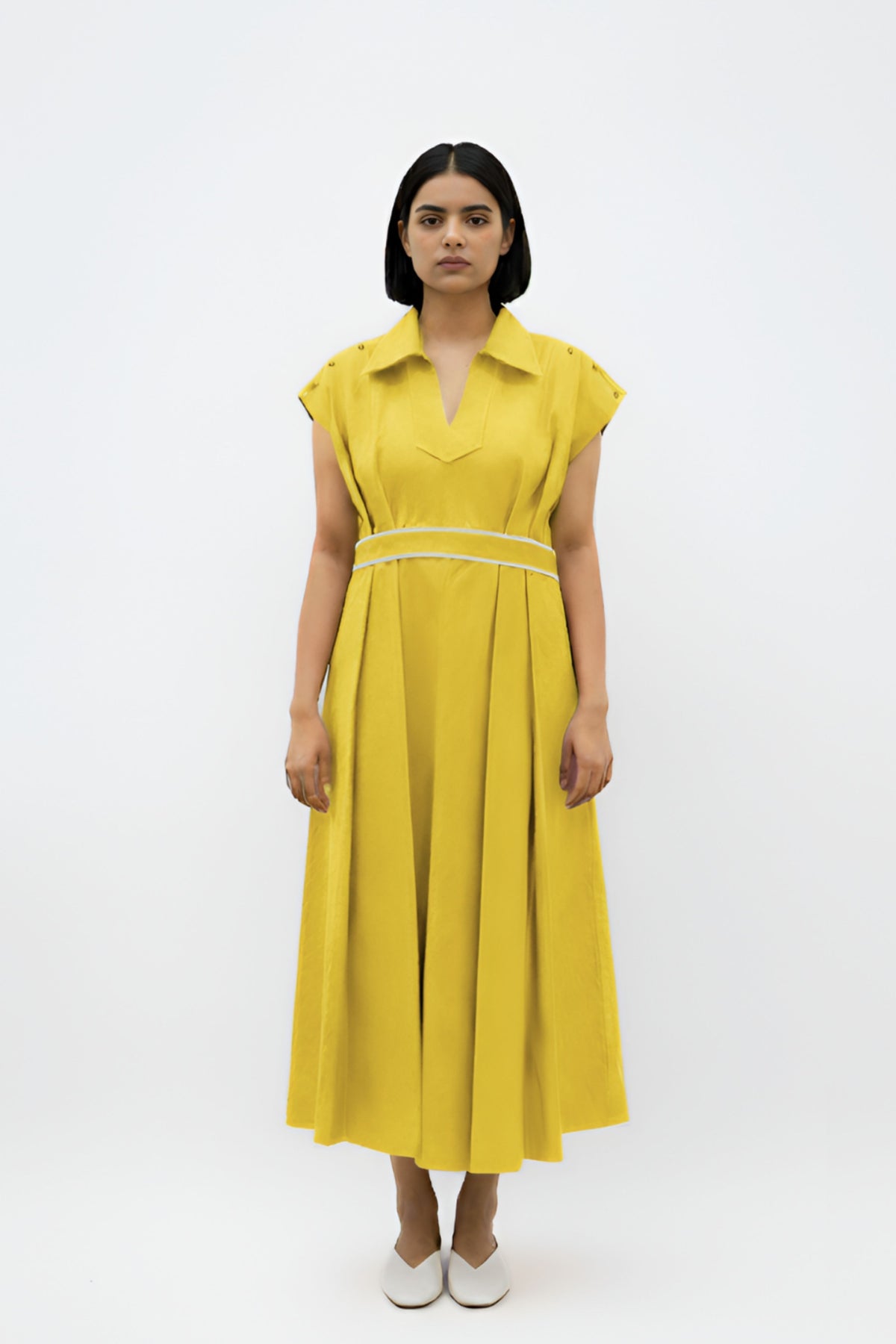 Mango Yellow Skater Dress