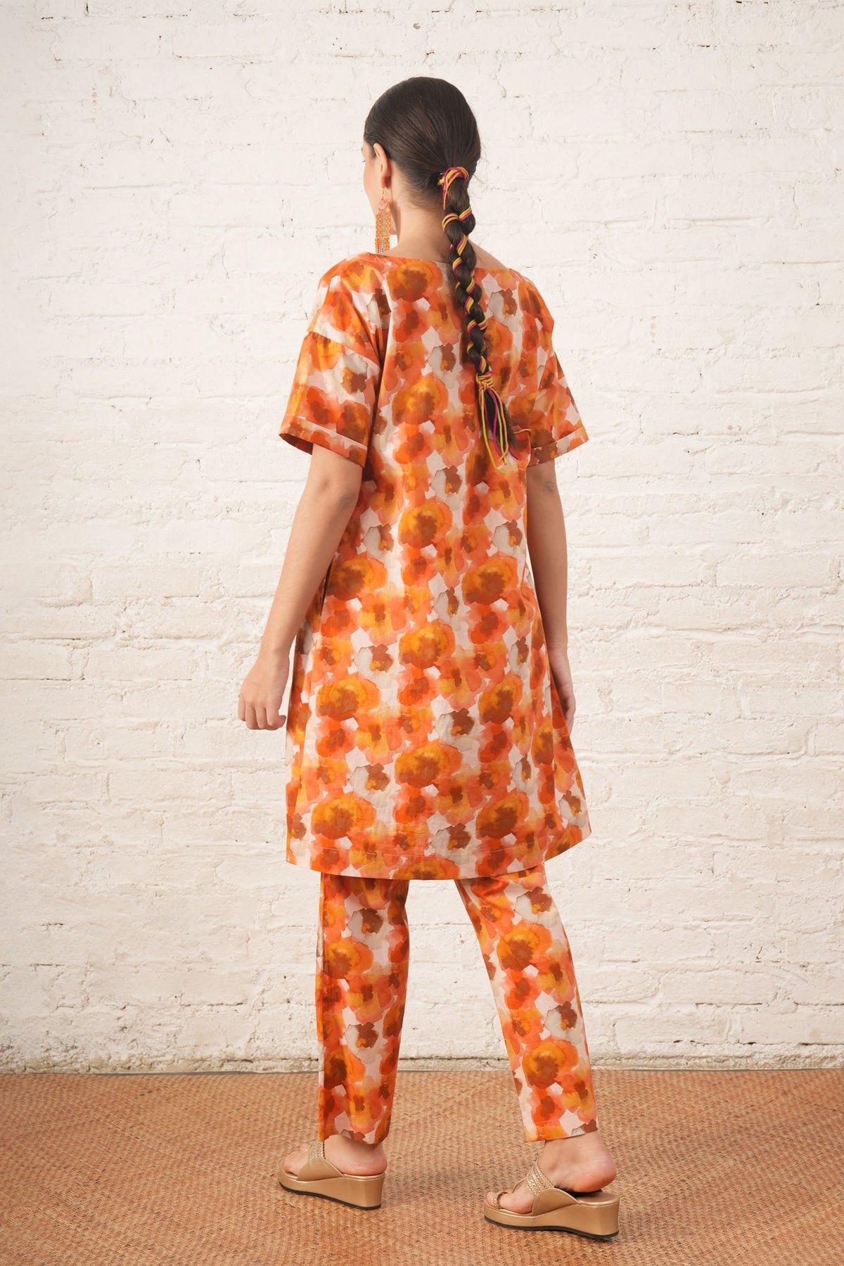 Rust Floral Tunic Set