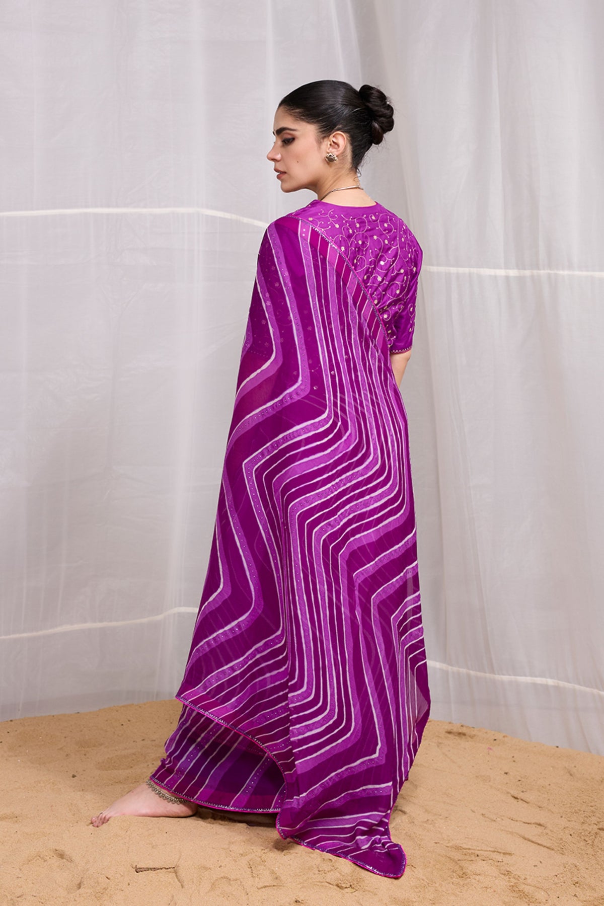 Purple Tarang Saree Set