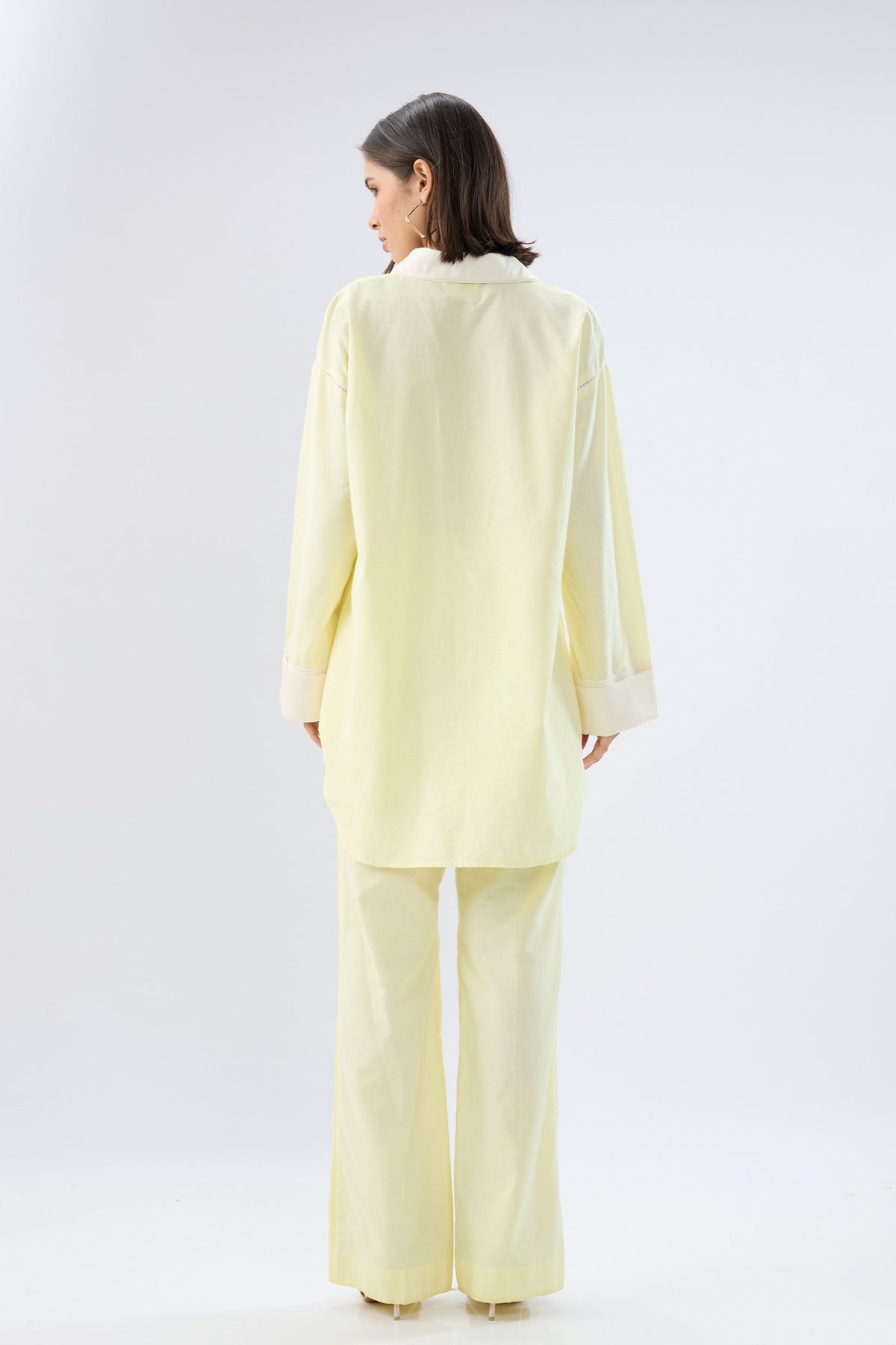 Yellow Kurta Shirt Style Co-ord Set