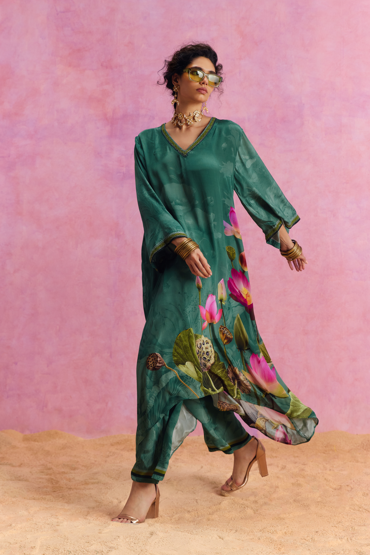 Green Luciana Kaftan Set