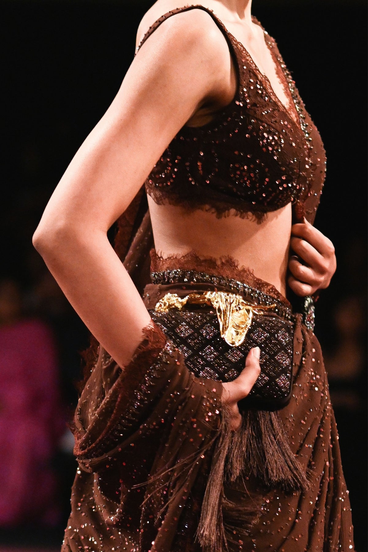 Mocha Noor Saree Set