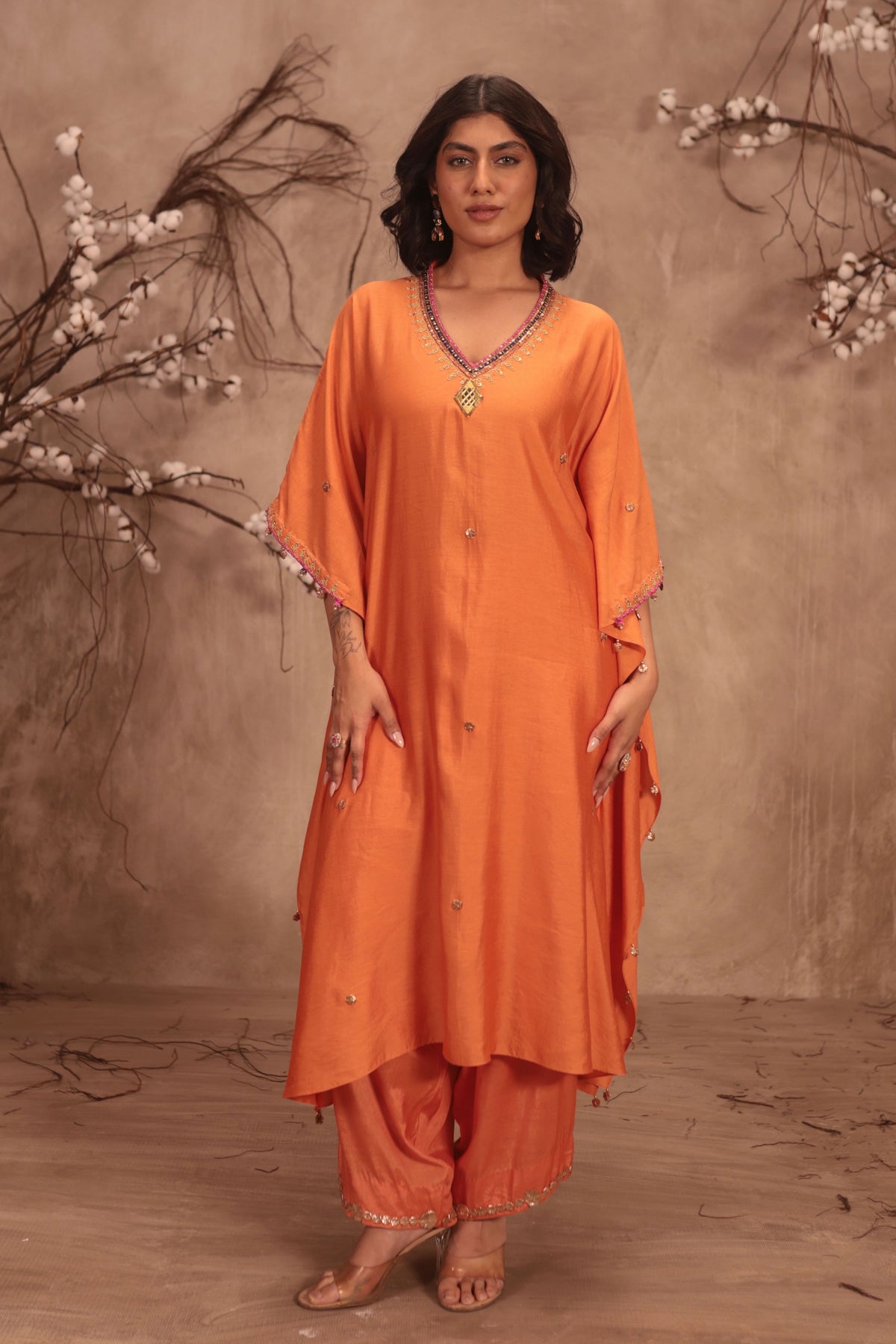Orange Kaftan Set