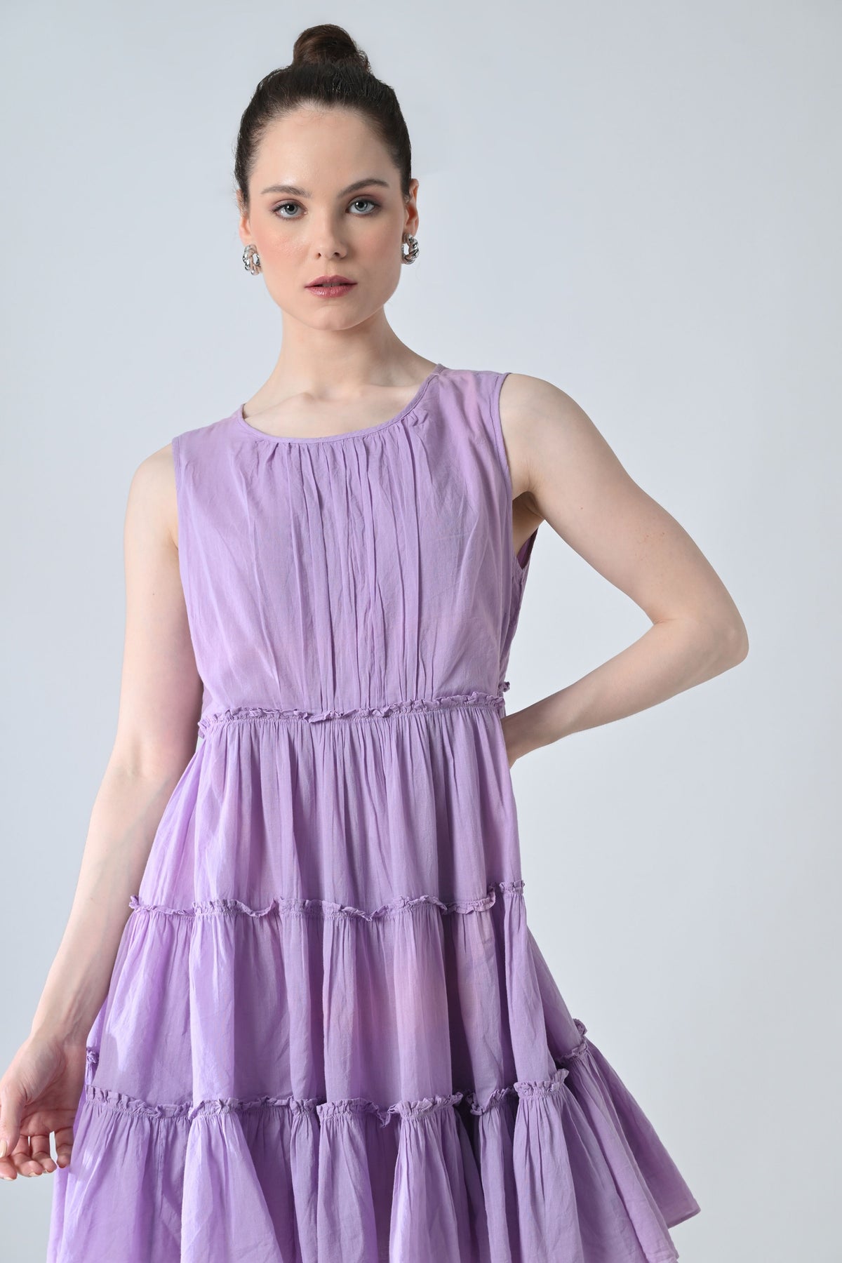 Lilac Breeze Tiered Short Dress