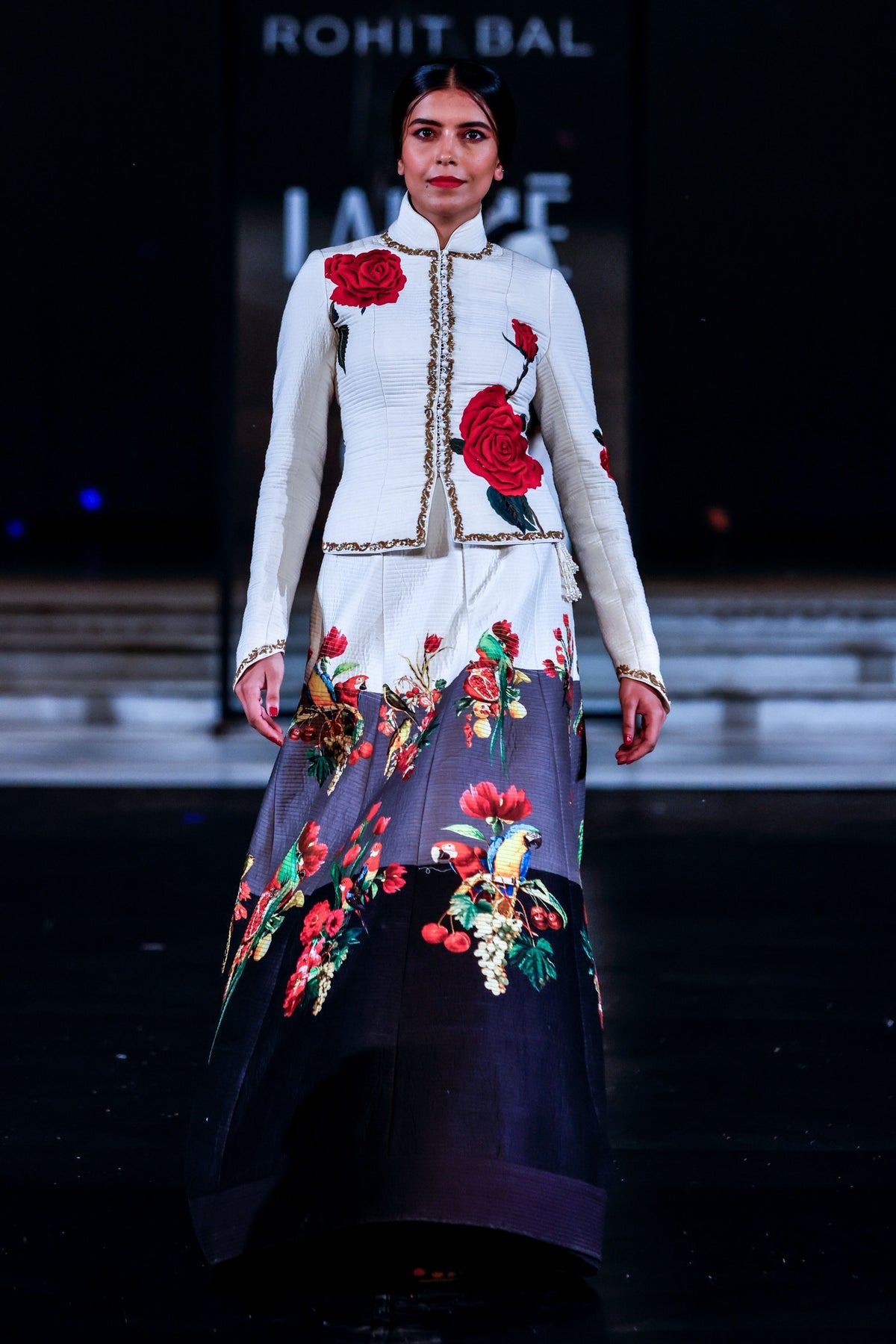 Short Jacket With Embroidered Skirt Set