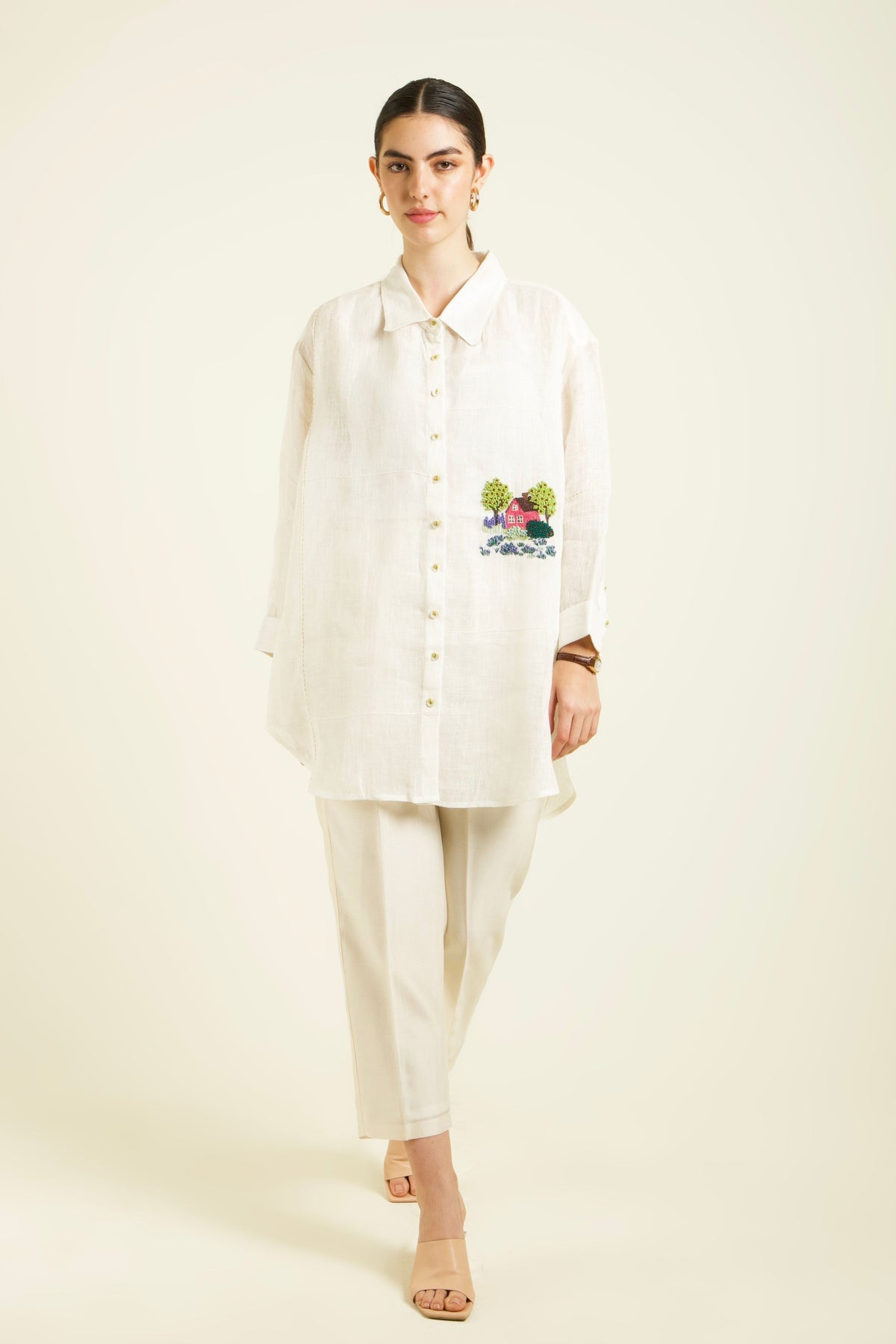 Ivory Embroidered Co-ord Set