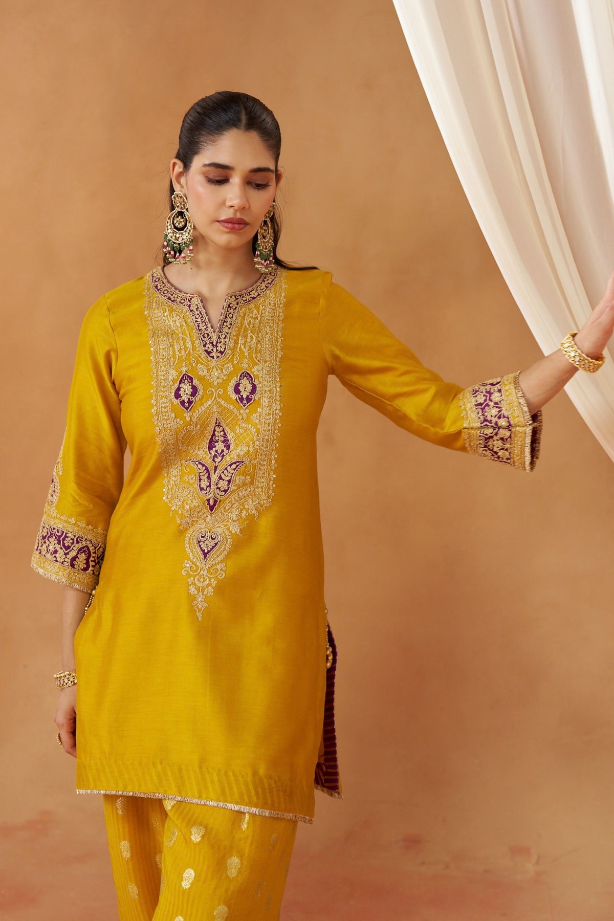 Adeela Mustard Kurta Set