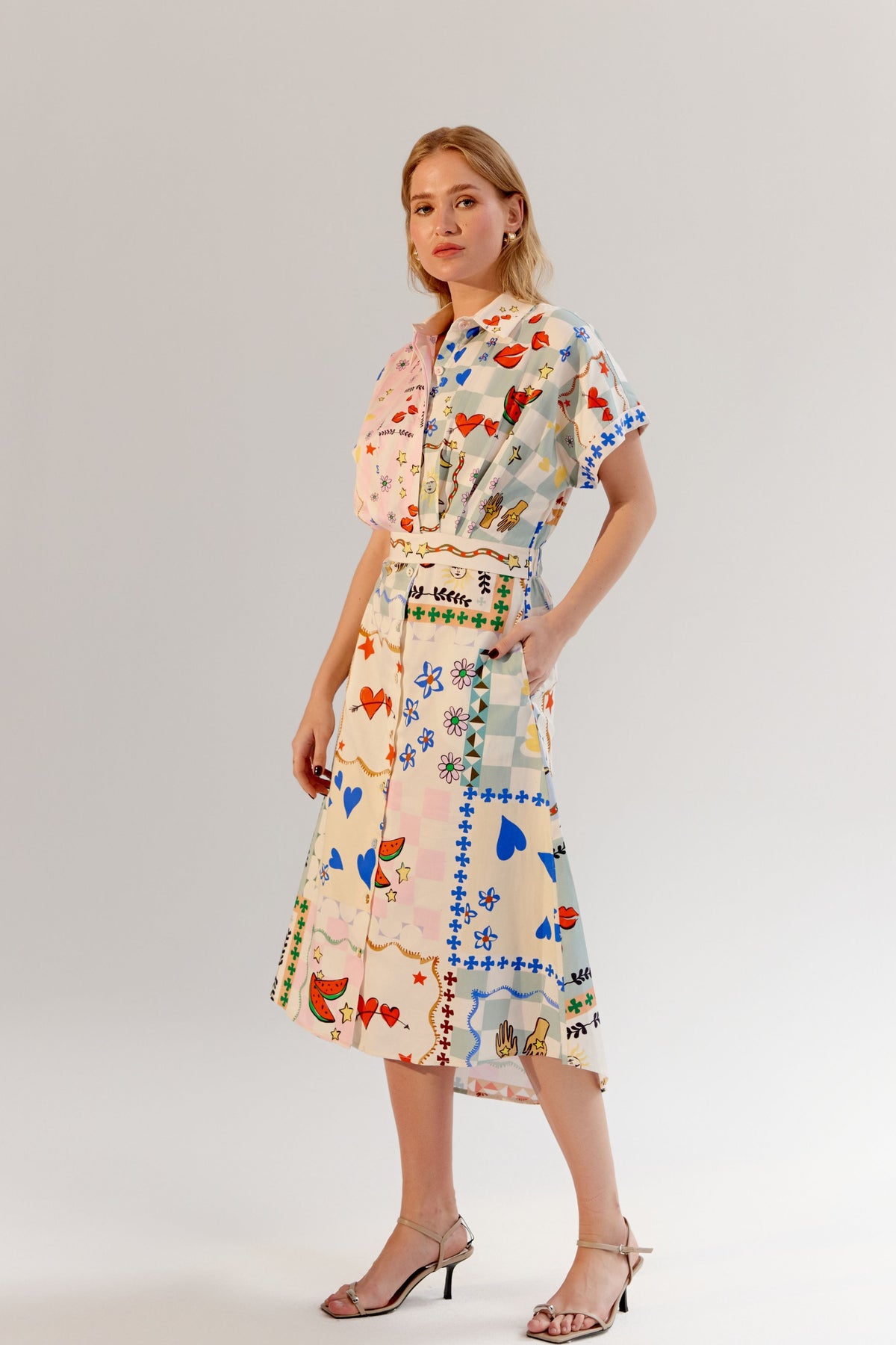 Boardgame Coral Midi Dress