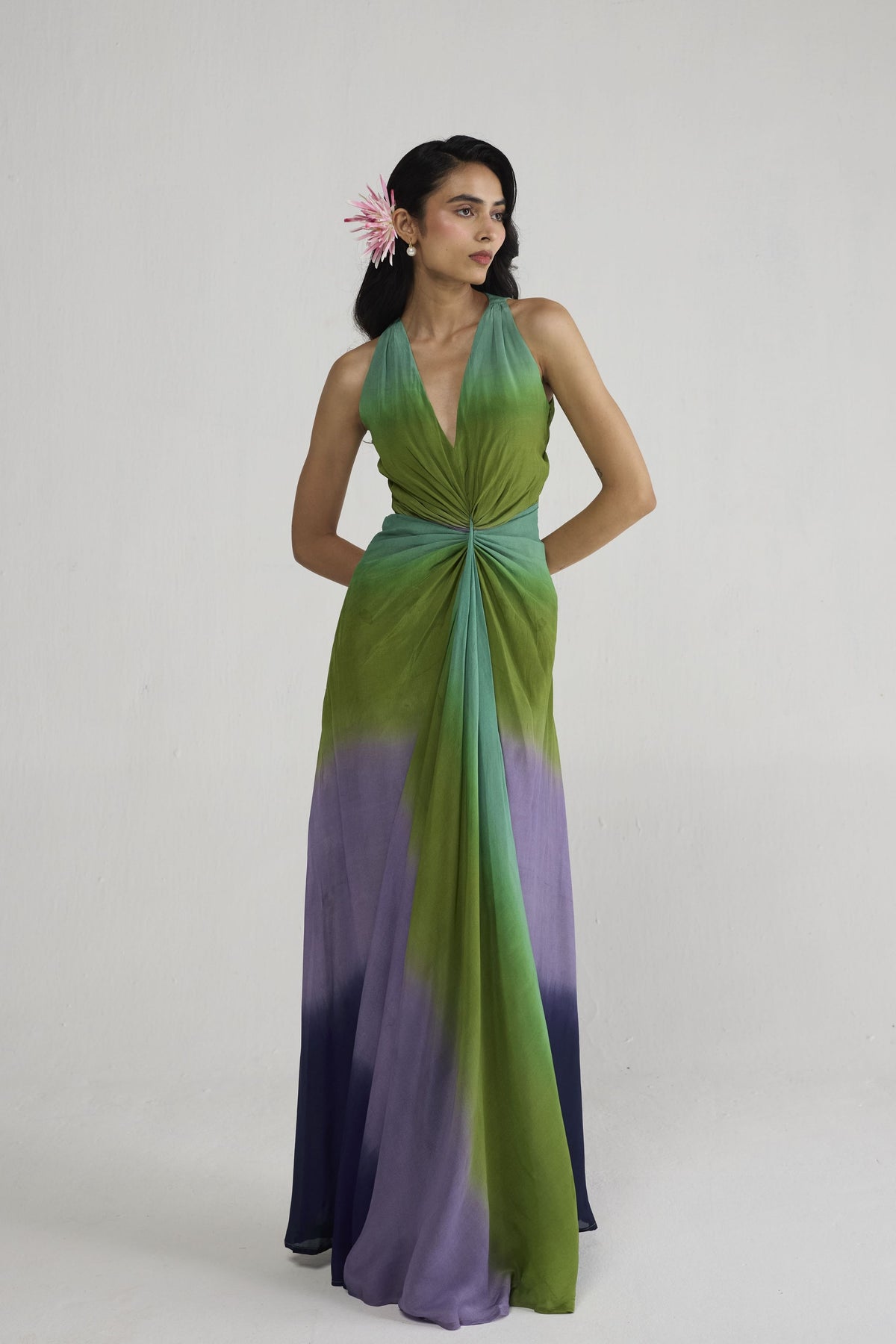 Hana V Neck Draped Dress