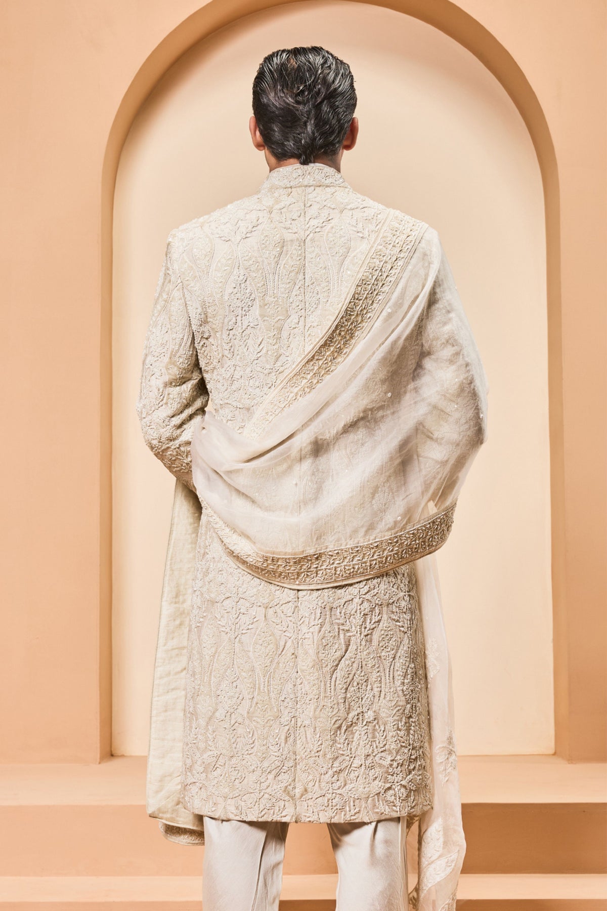 Appliqué Pearl Sherwani Set