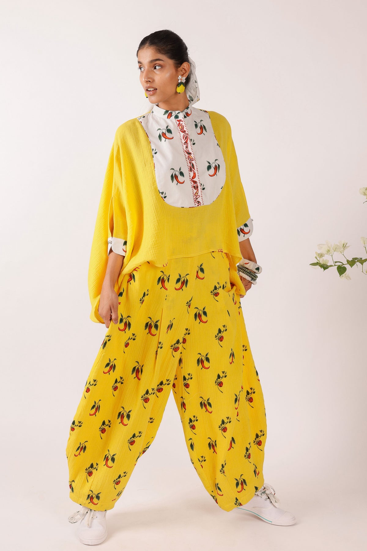 Yellow Cheese Cloth Co-ord Set