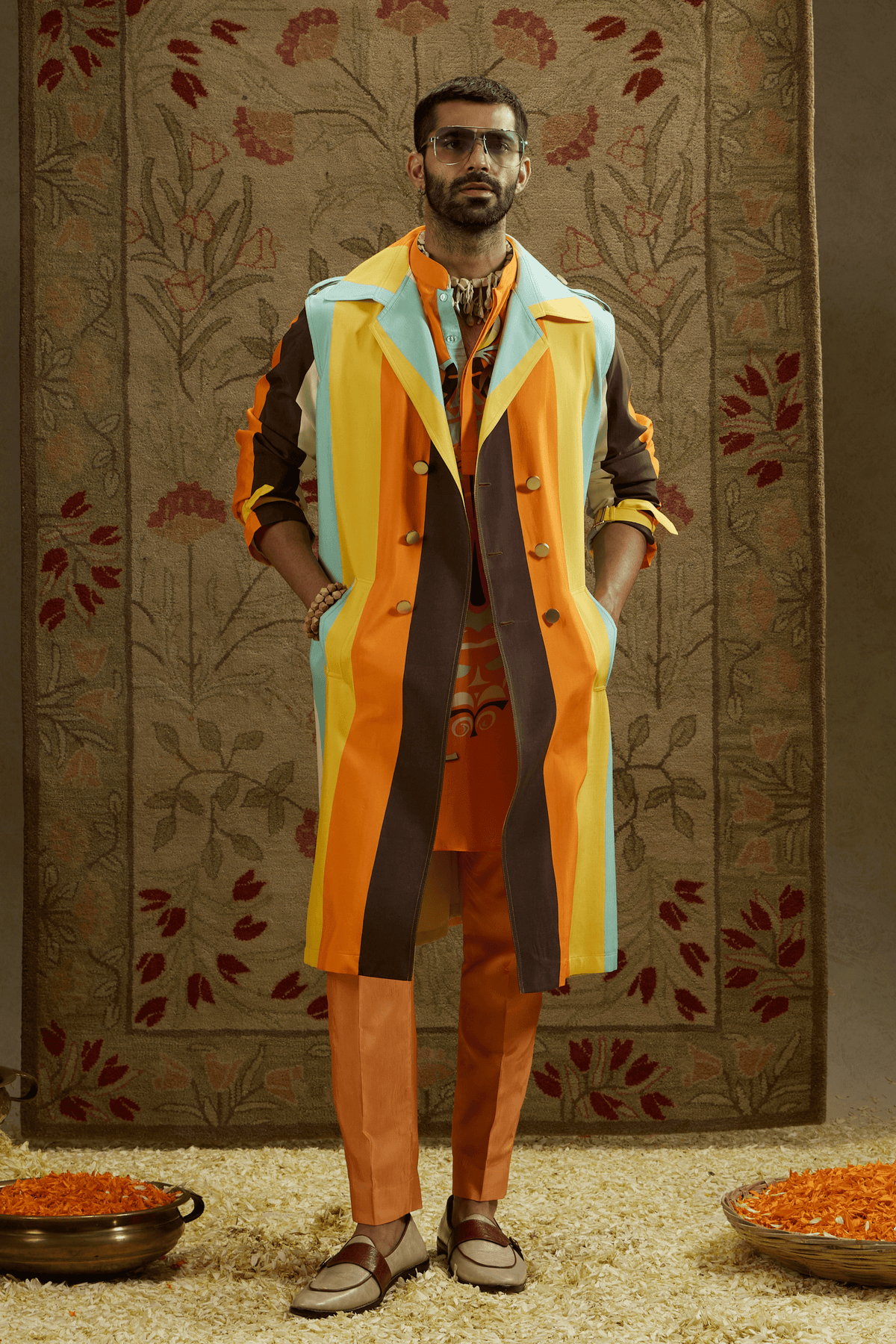 Stripe Trench Coat