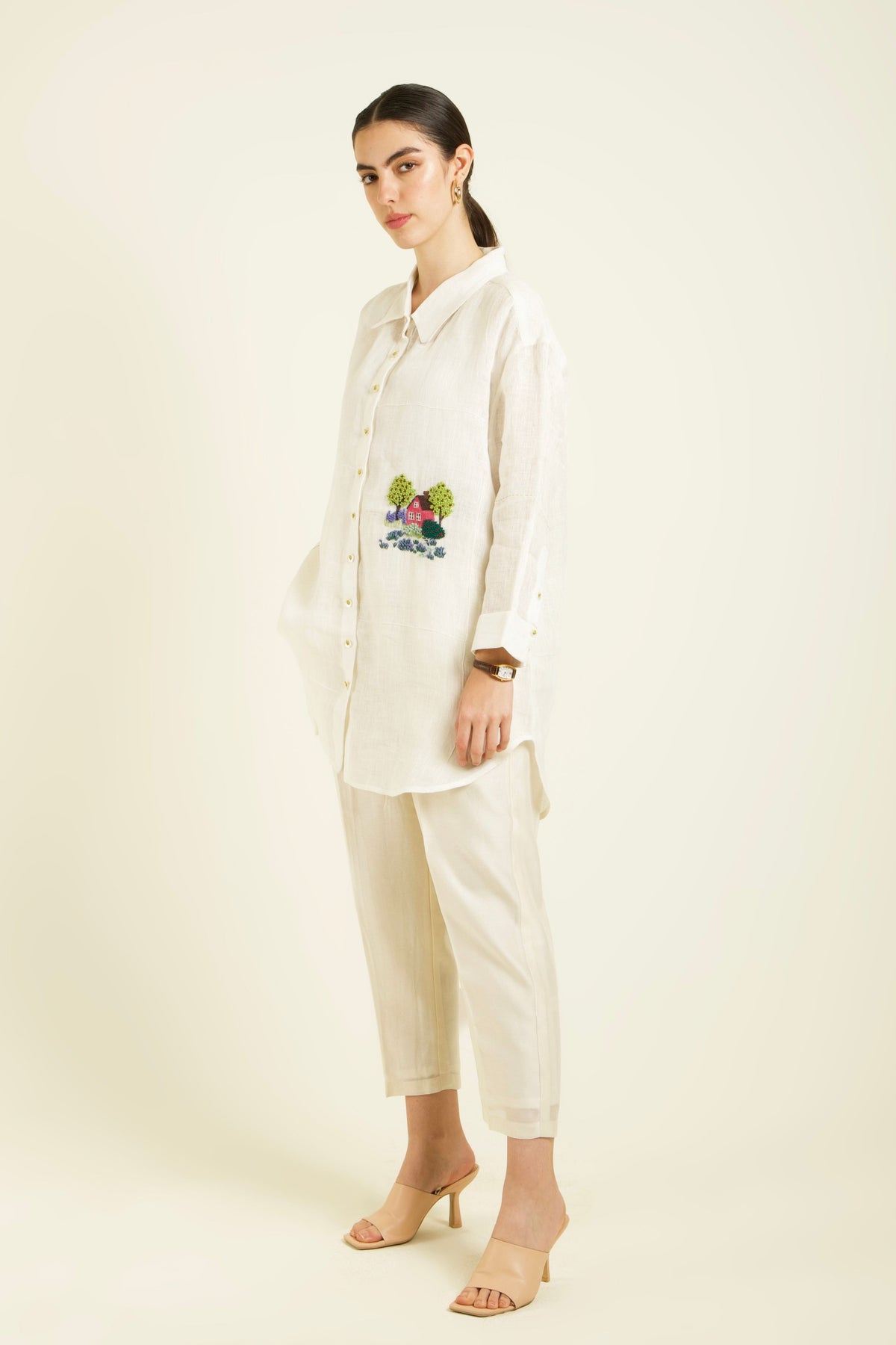 Ivory Embroidered Co-ord Set
