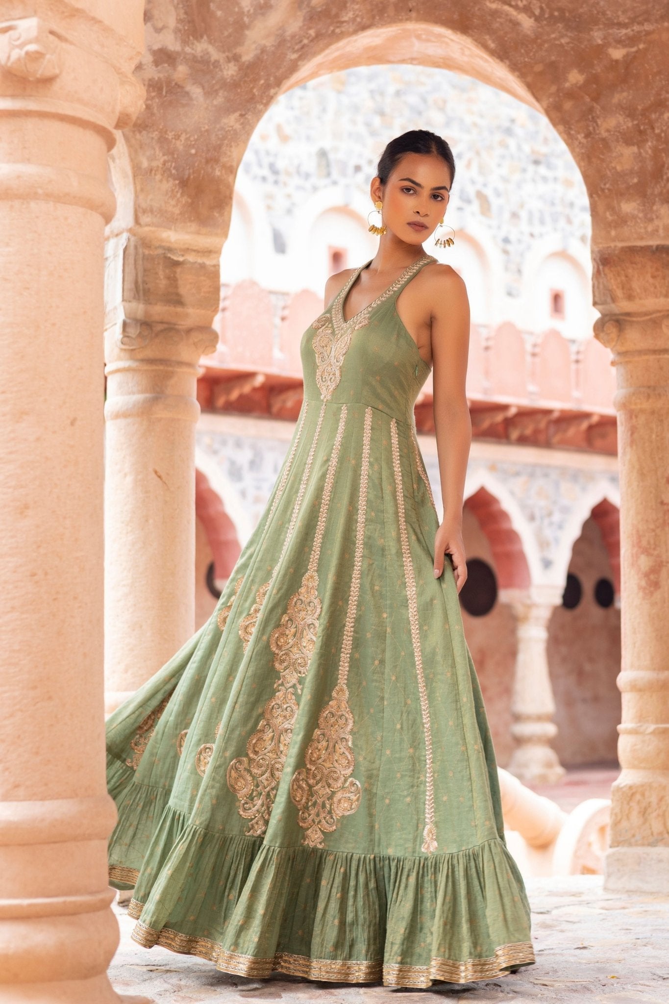 Mint Green Maxi Dress - Pinnacle by Shruti Sancheti - Elahe