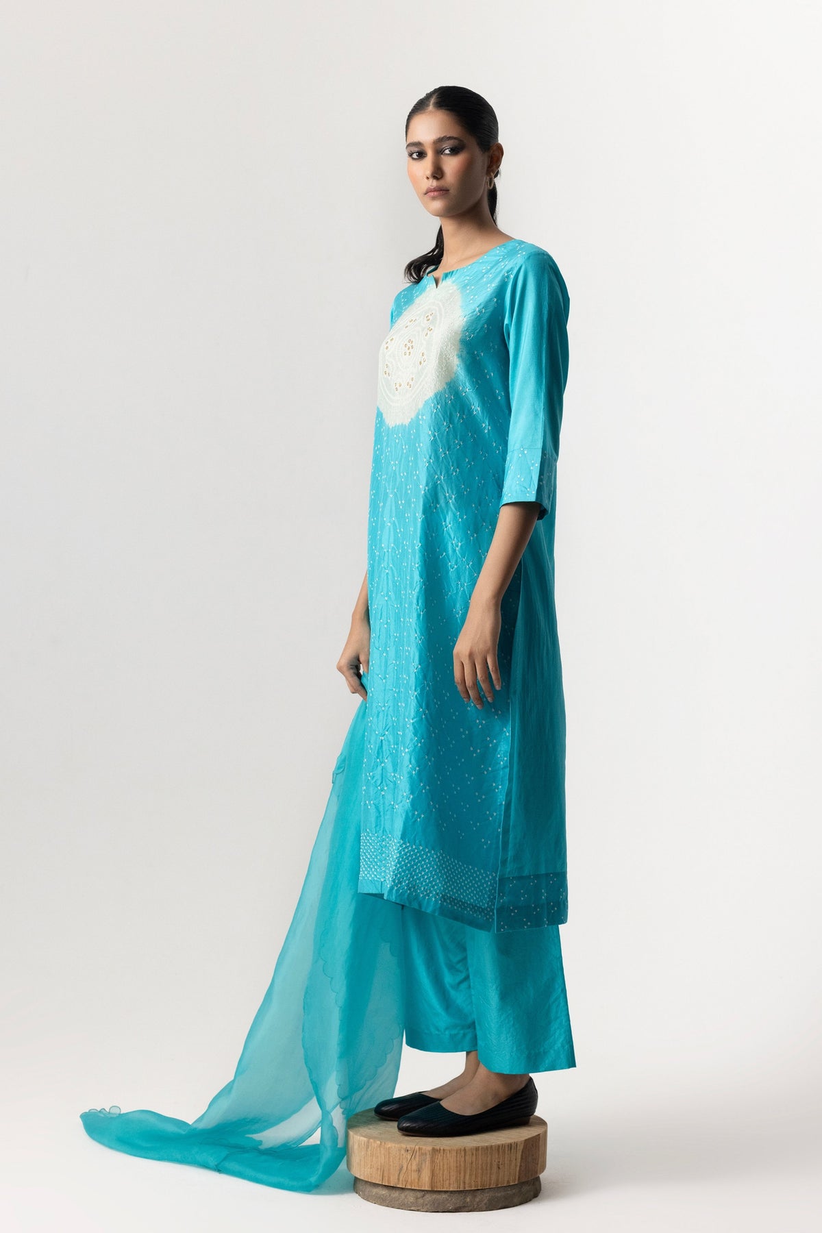 Sky Blue Circle Kurta Set