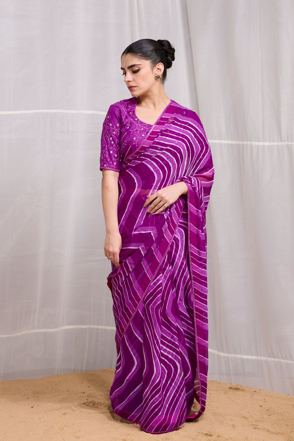Purple Tarang Saree Set
