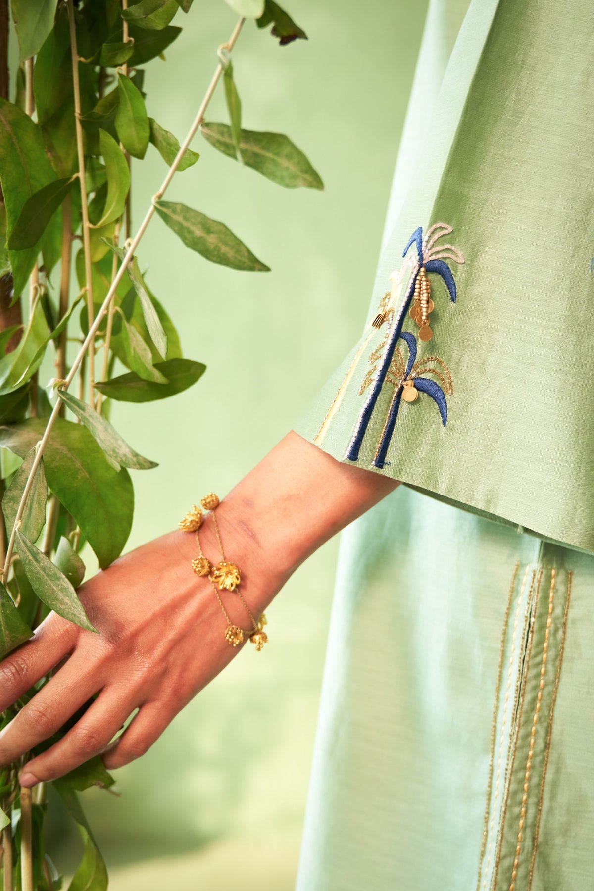 Tea Green Tunic Set