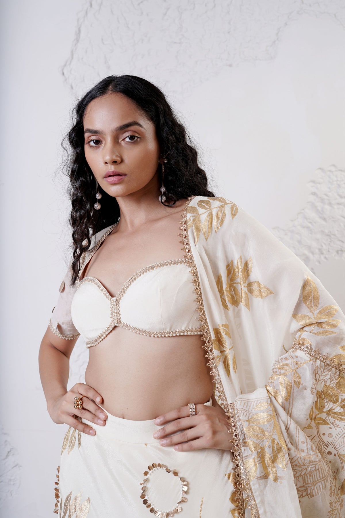 Ivory Embroidered Lehenga Set