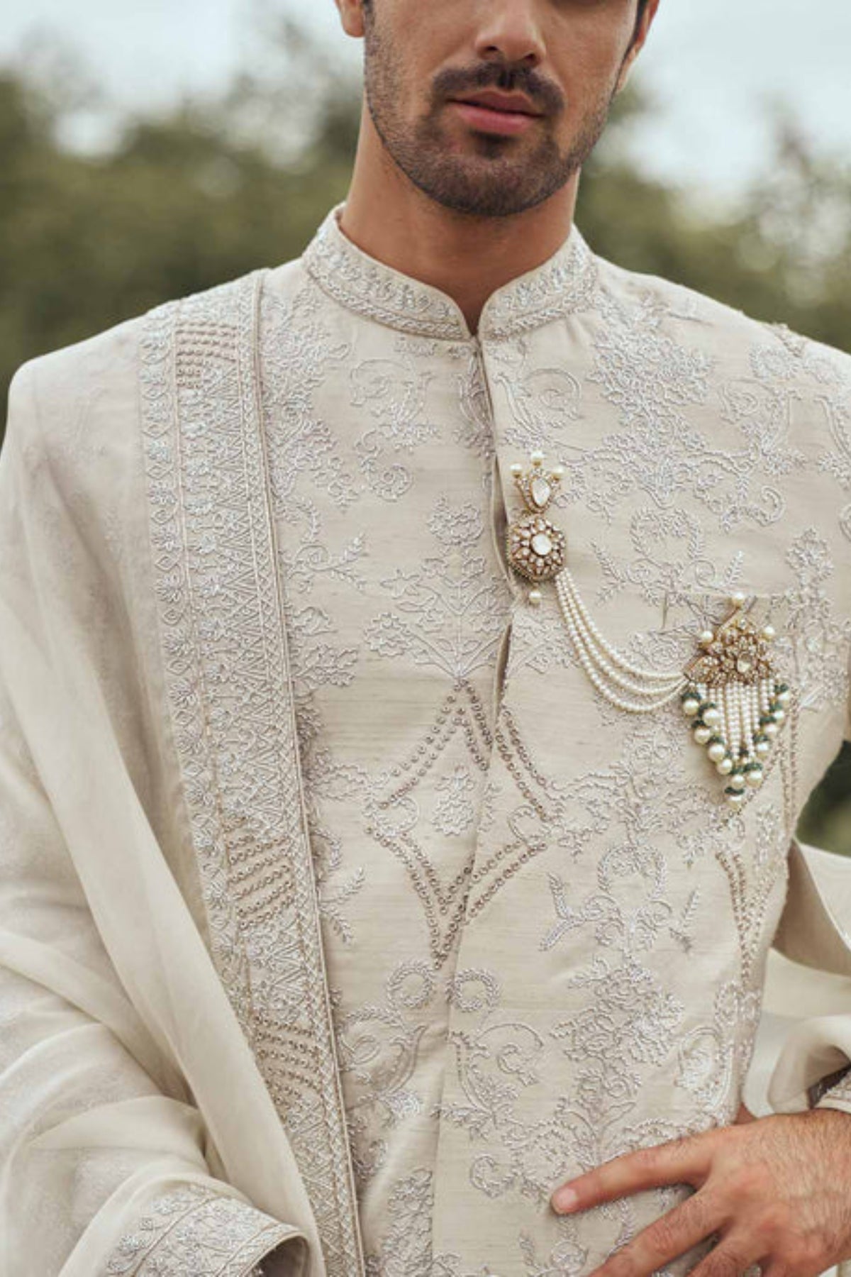 Ivory Vintage Sherwani Set