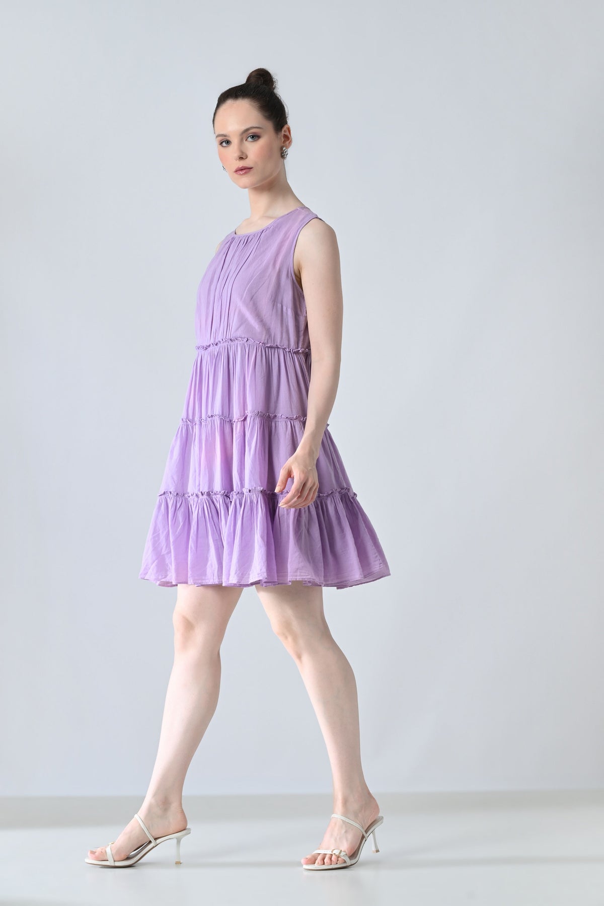 Lilac Breeze Tiered Short Dress
