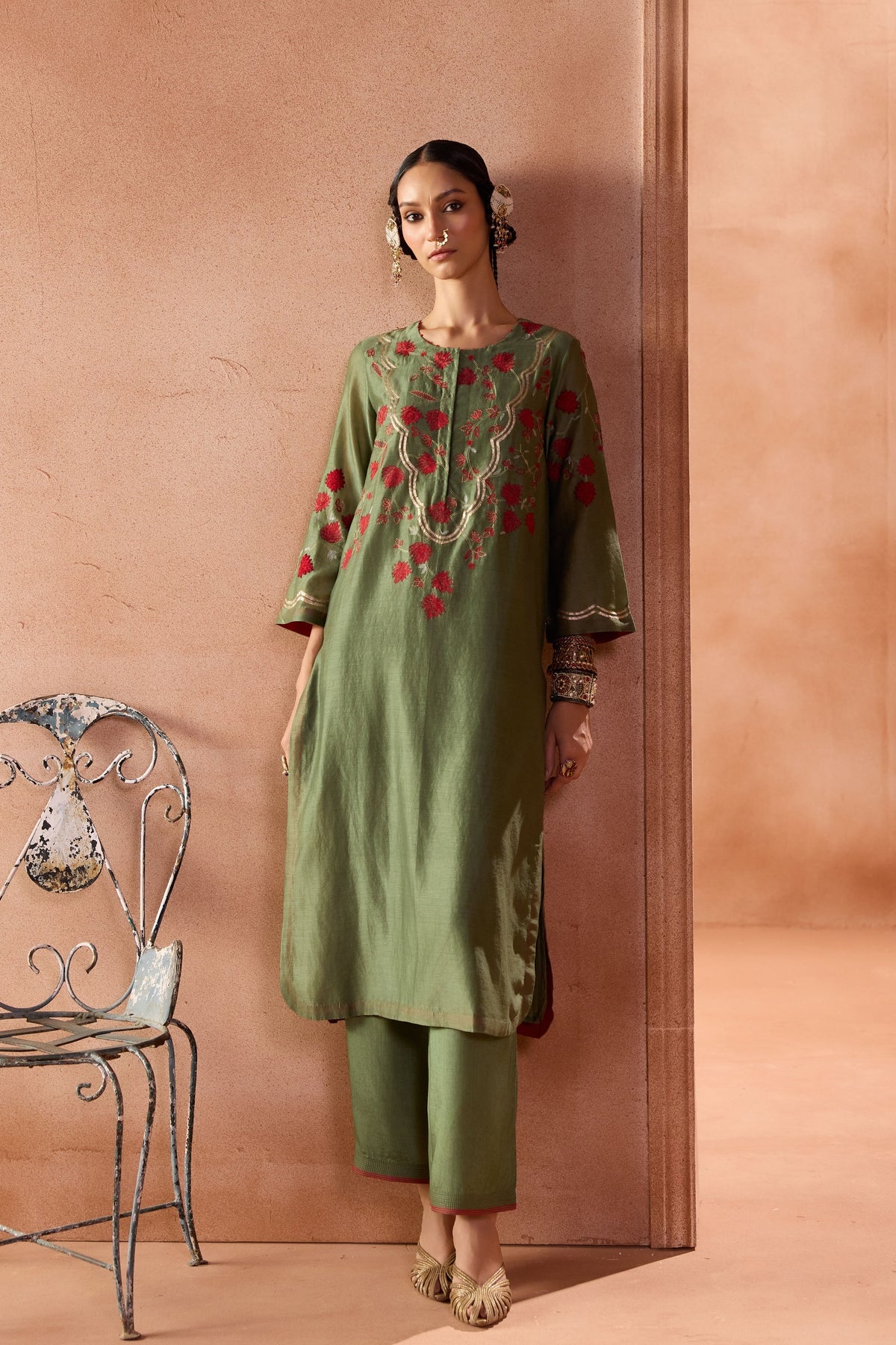 Green Kurta Set