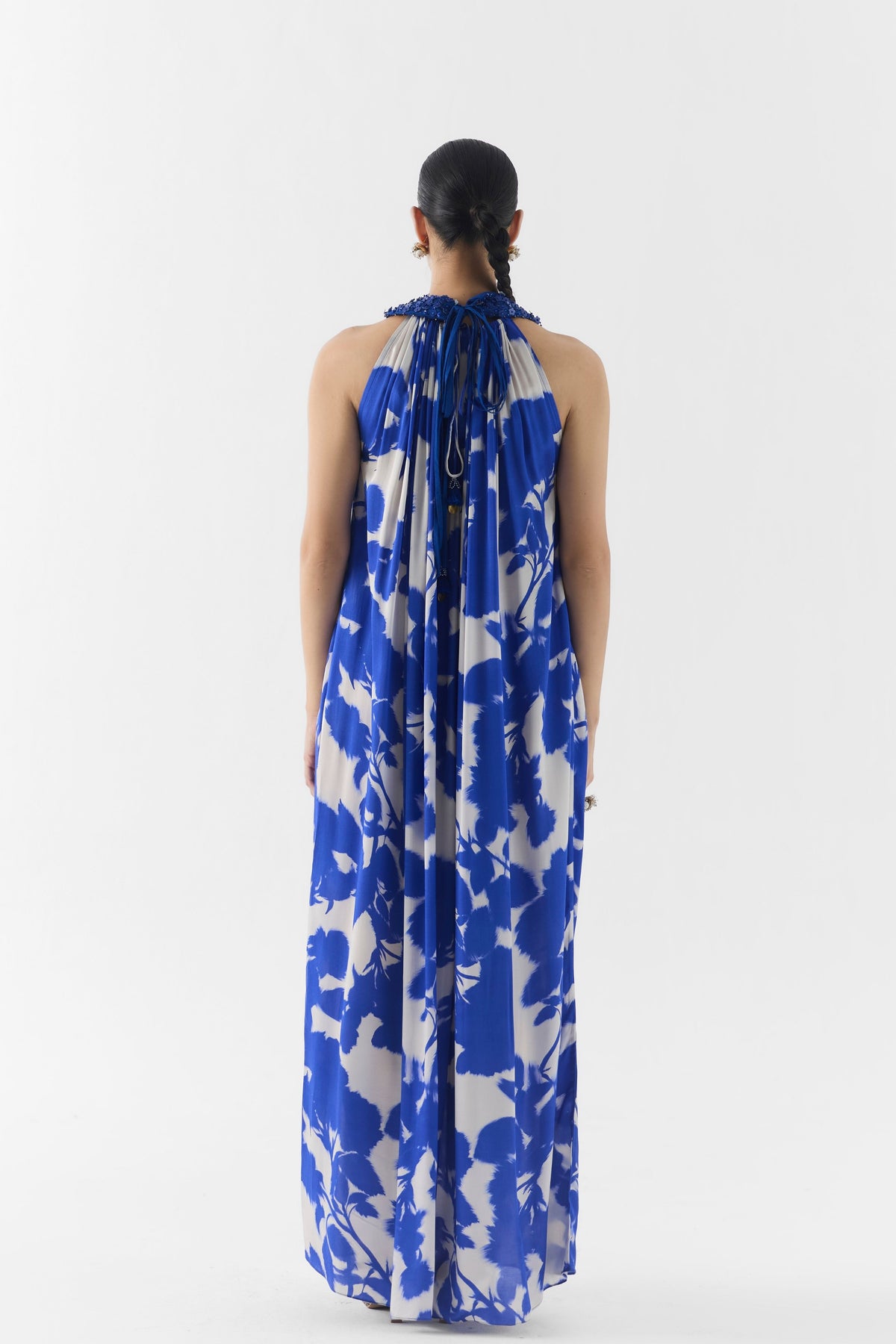 Blue Ink Halter Dress