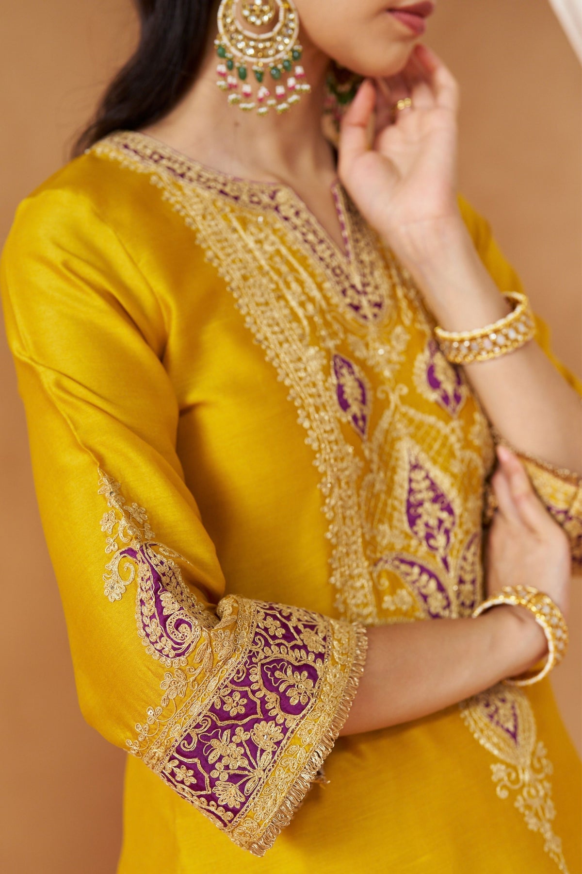 Adeela Mustard Kurta Set