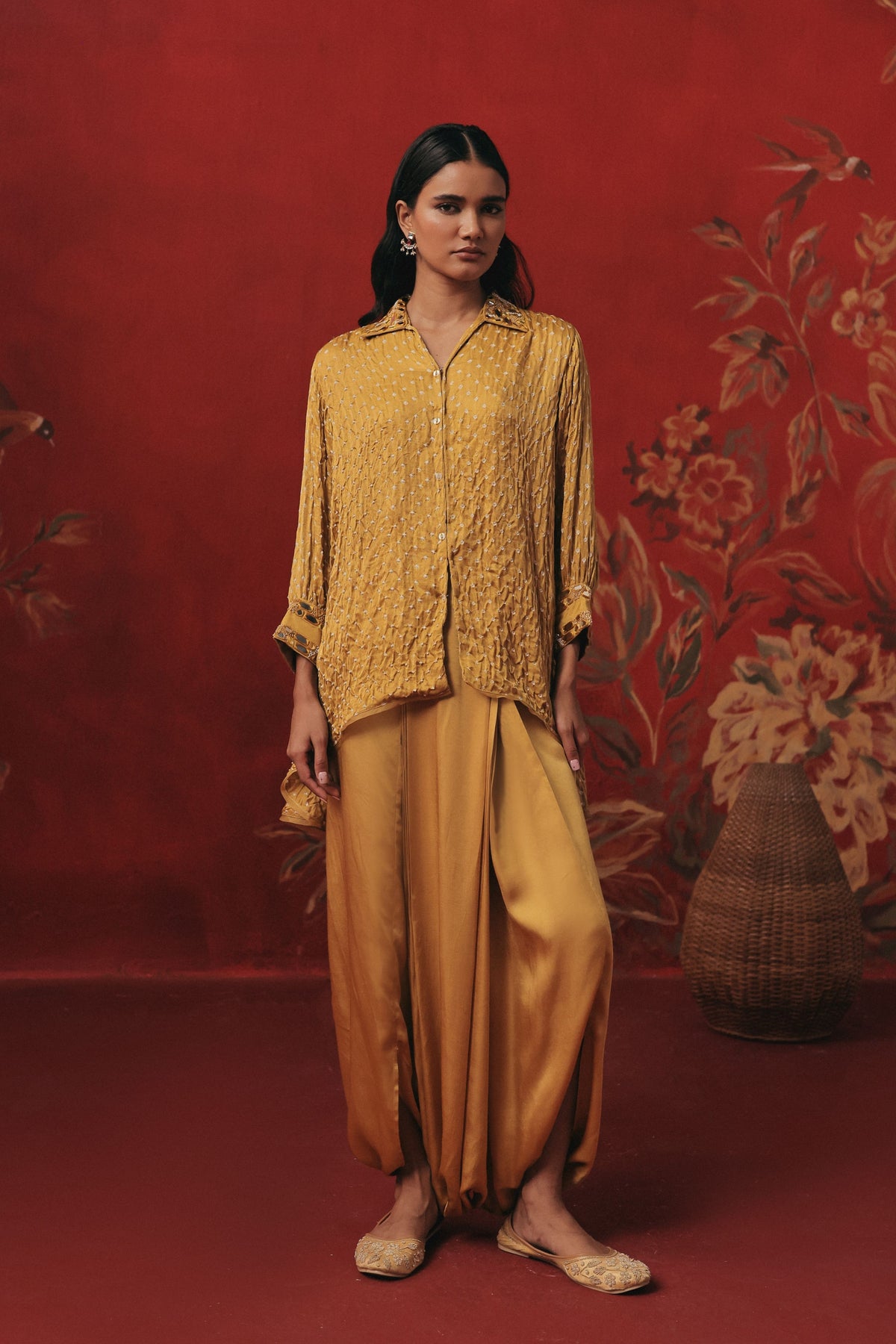 A-Line Hi-Low Tunic Dhoti Set