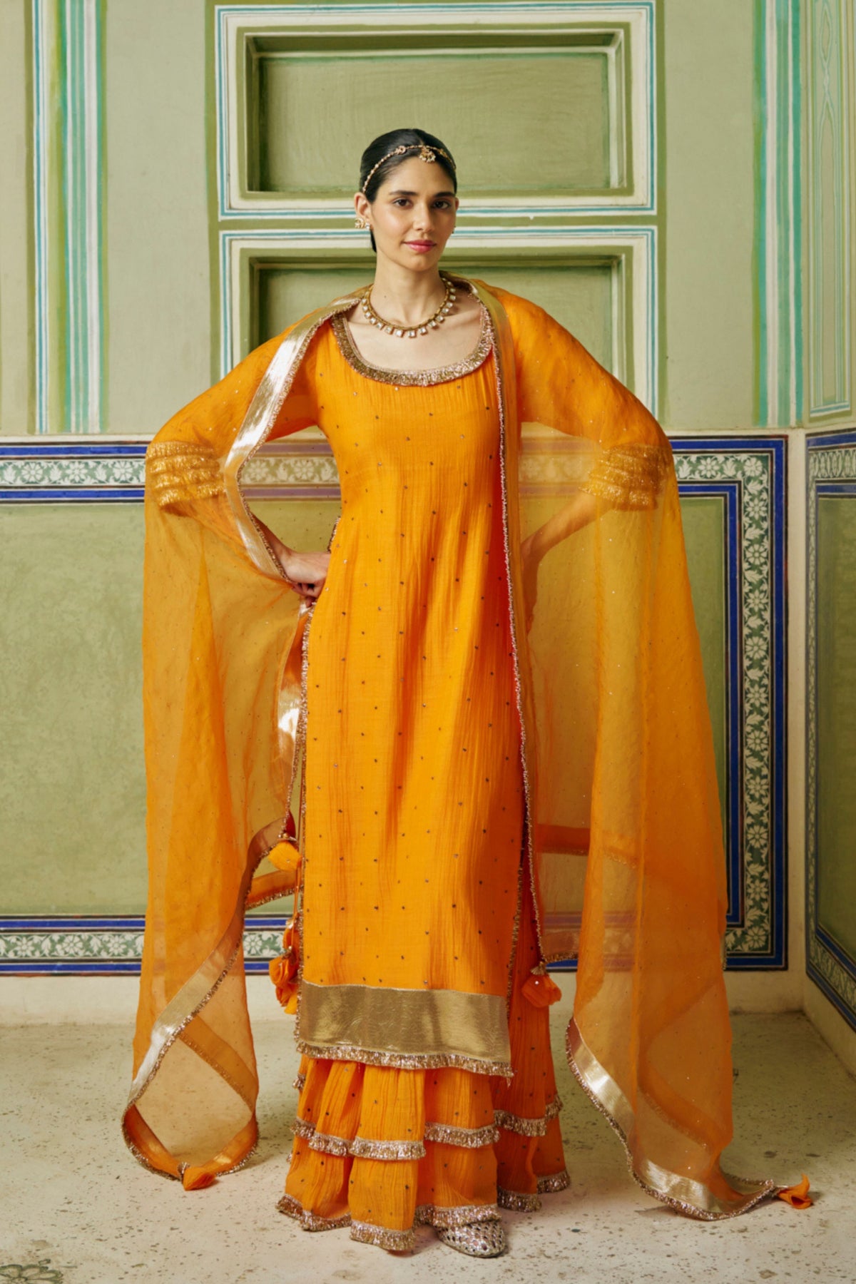 Saffron Straight Kurta Set