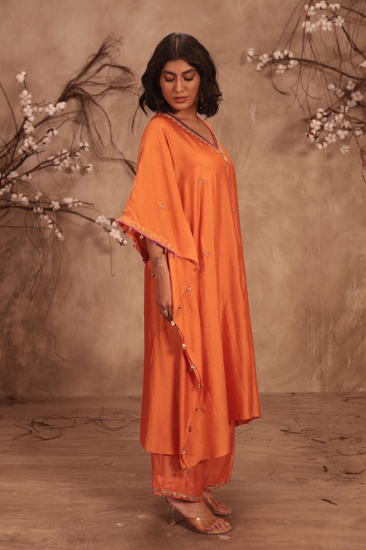Orange Kaftan Set