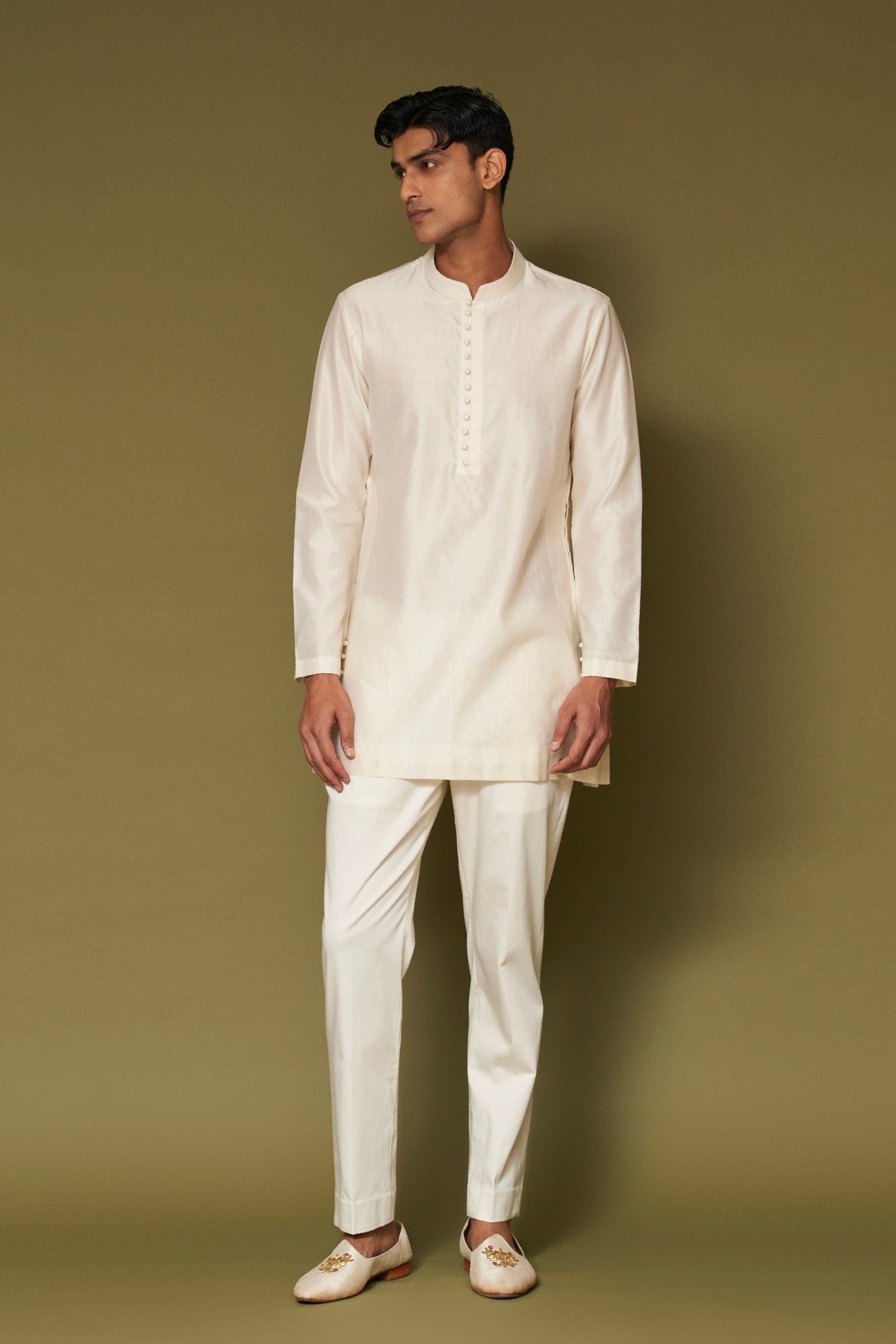 Ivory Dori Embroidered Bandhgala Set - Devnaagri Menswear - Elahe