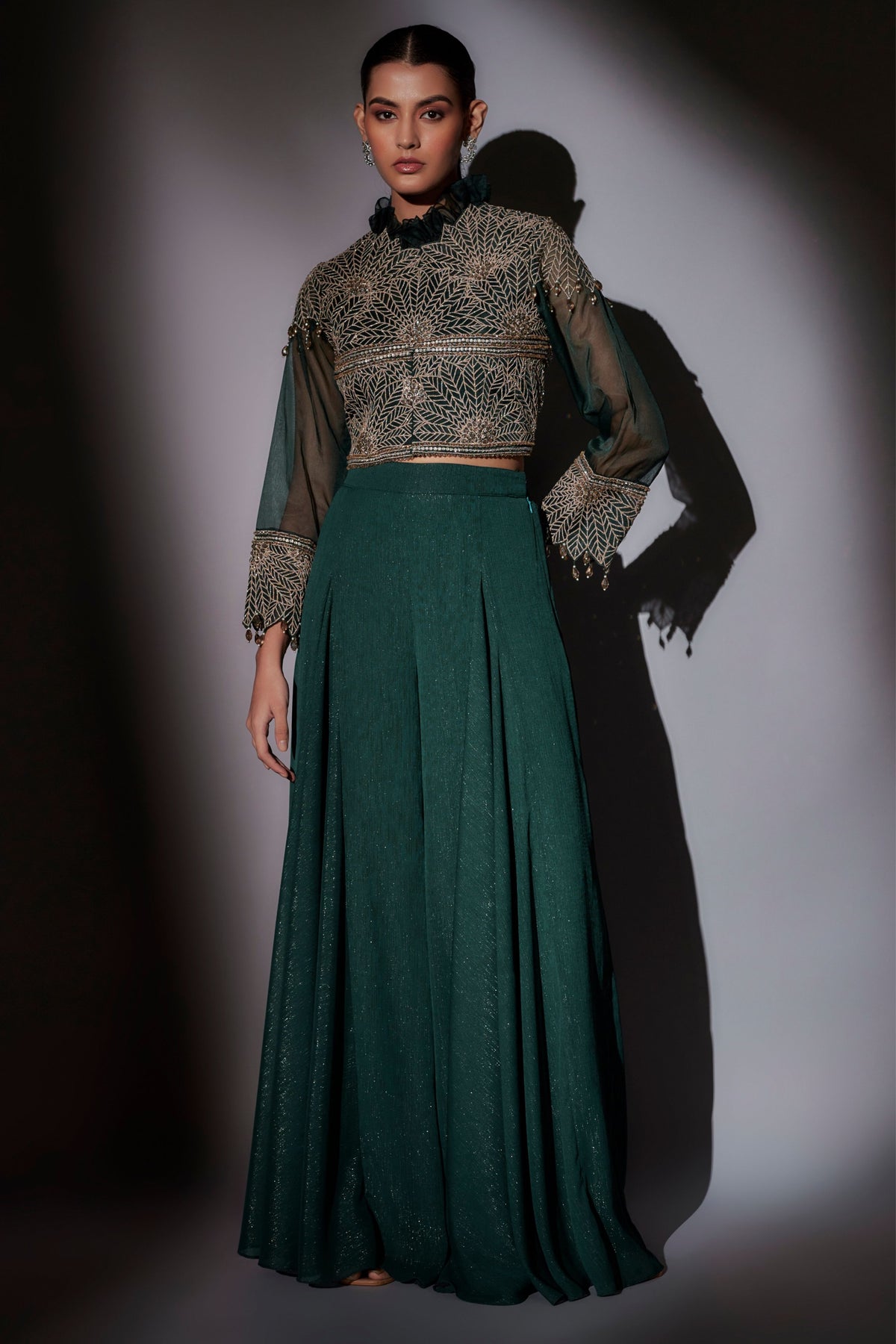 Heavy Embellished Short Jacket Set