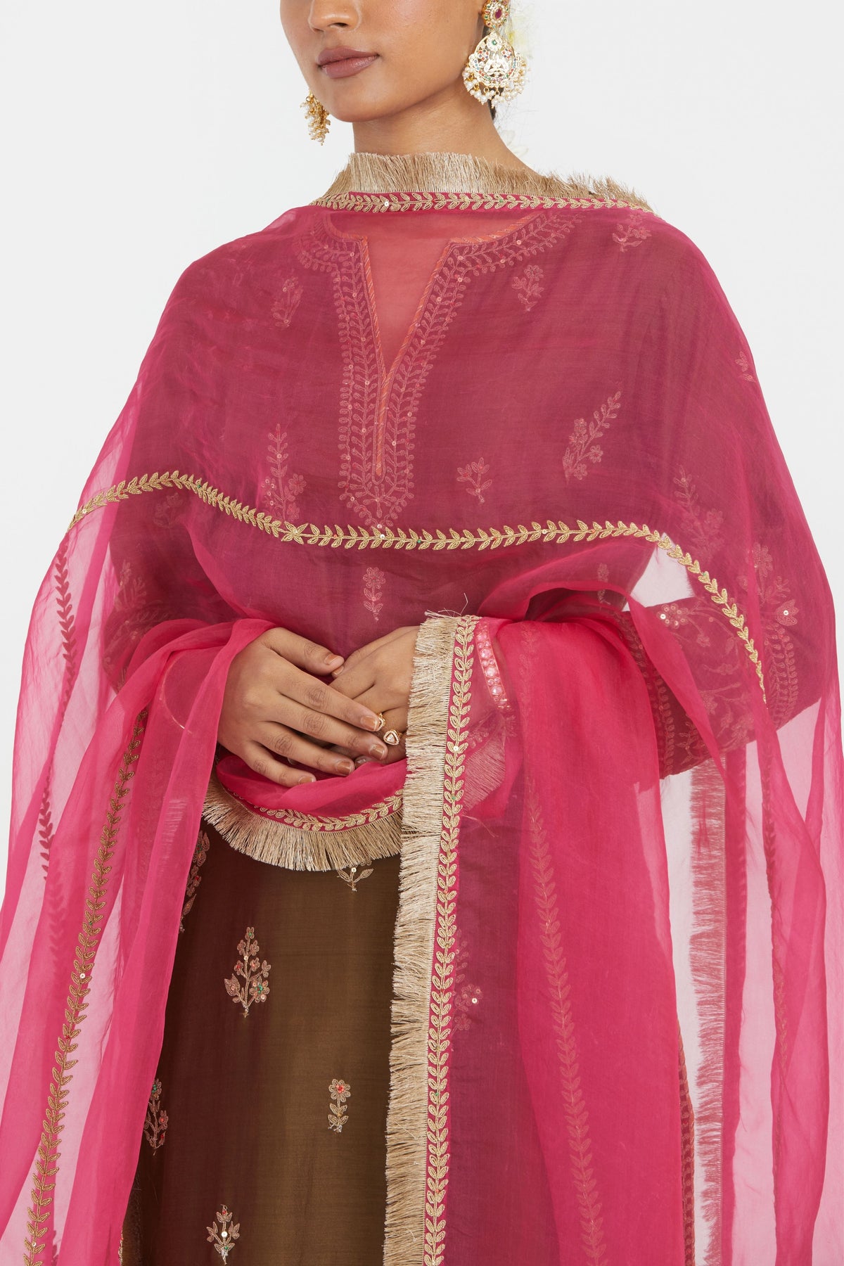 Olive Straight Kurta Set