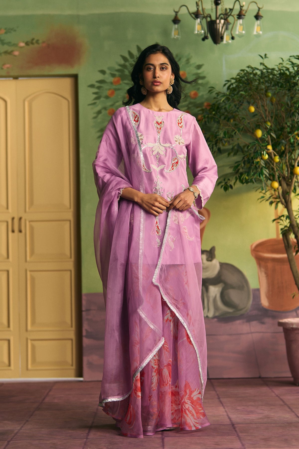 Lavender Garden Sharara Set