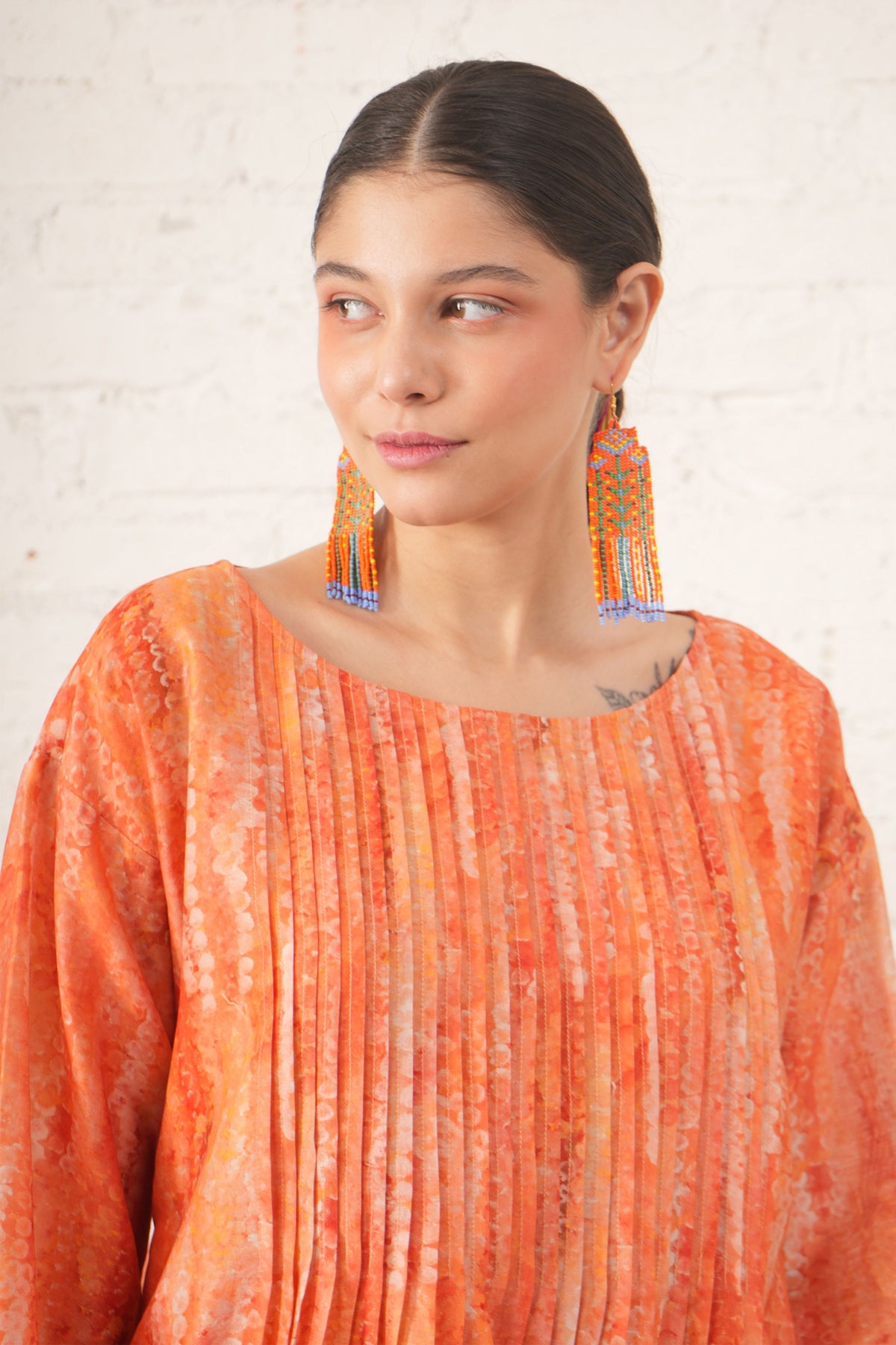 Peach Silk Tunic Set