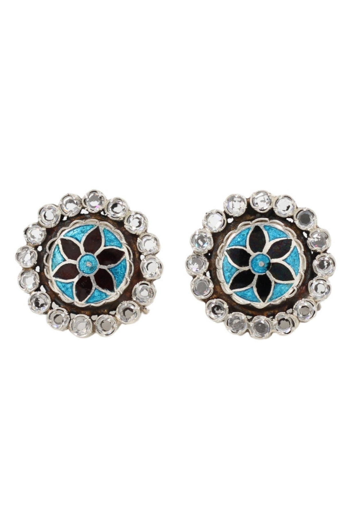 Elegant Multicolour Silver Earrings