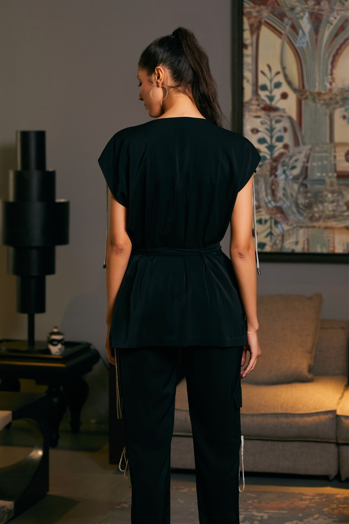Black Necklace Co-ord Set