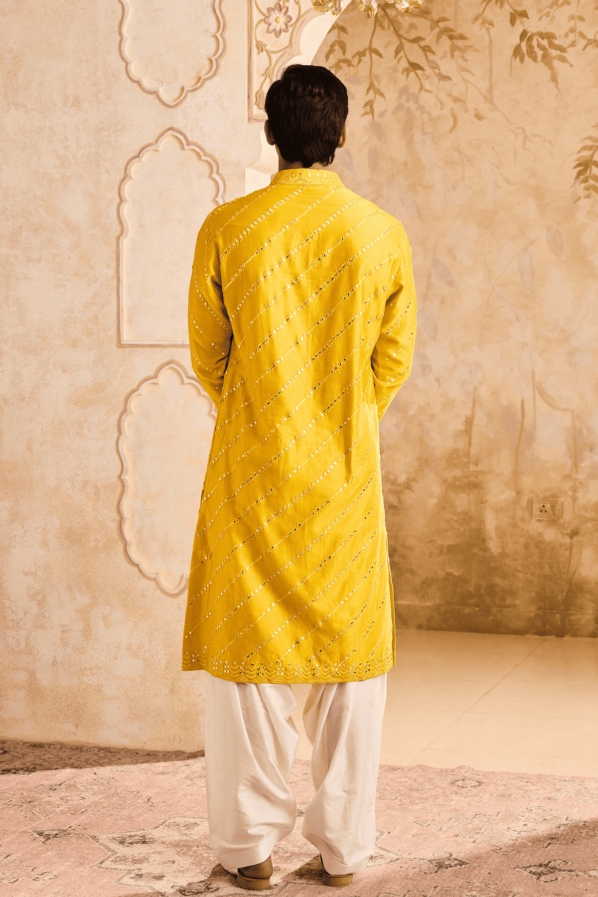Yellow Mirrorwork Kurta Set